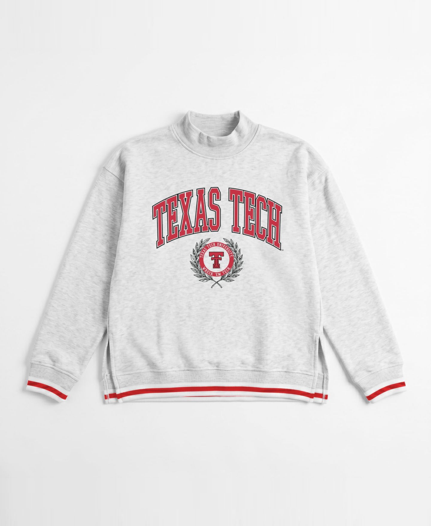 Женская толстовка Gameday Couture Ash Texas Tech Red Raiders Rally Point Contrast Stripe Mock Neck — фото 4