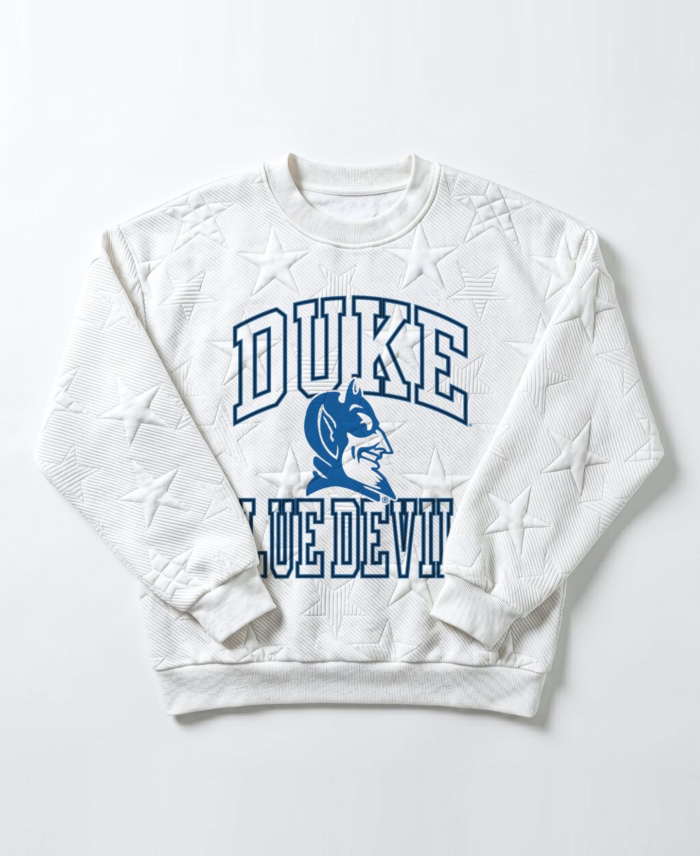 Женская толстовка Gameday Couture White Duke Blue Devils Big Play Energy Tonal Star Embossed — фото 4