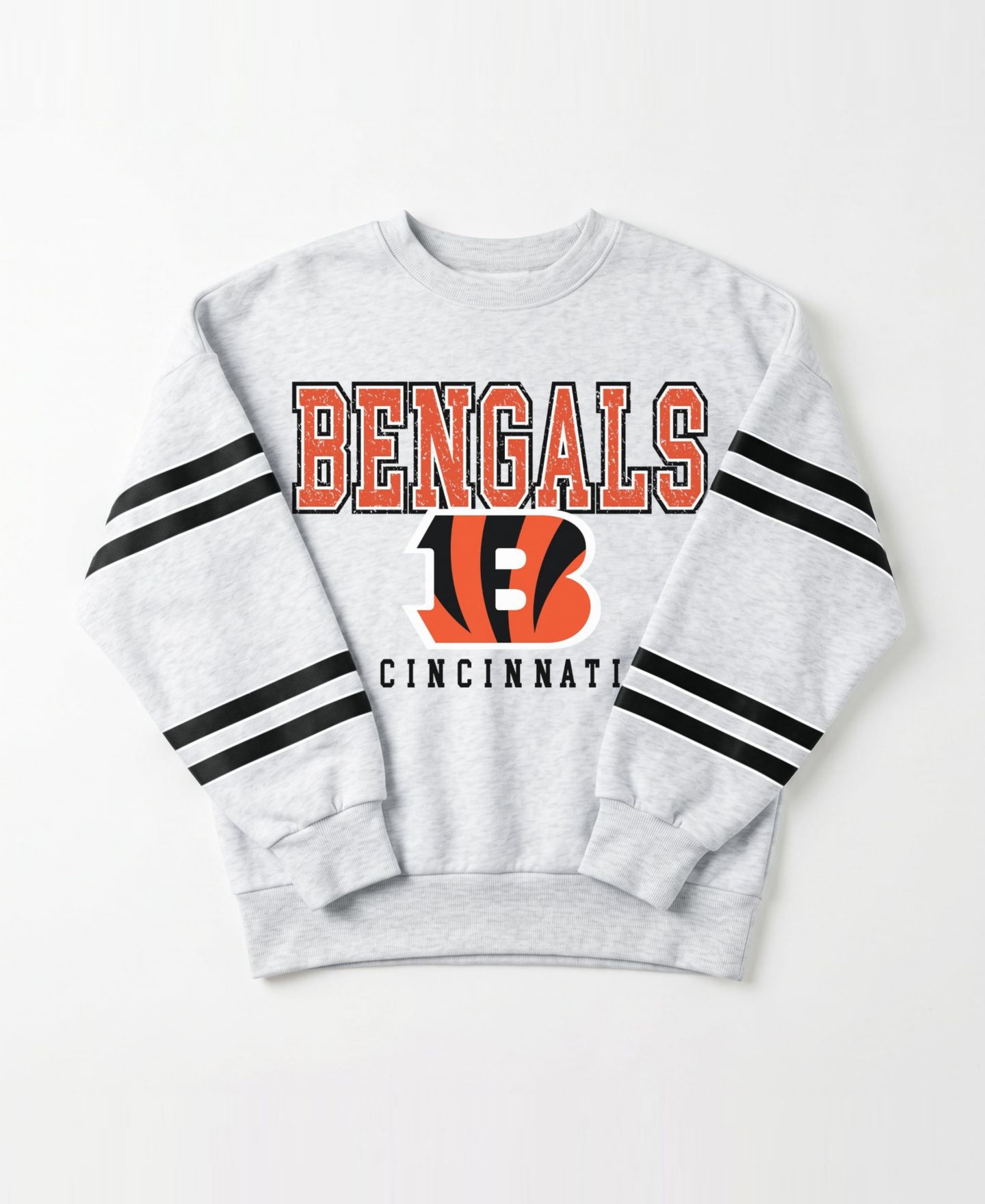 Женская толстовка Gameday Couture Ash Cincinnati Bengals Stadium Stripes Oversized Fleece — фото 6