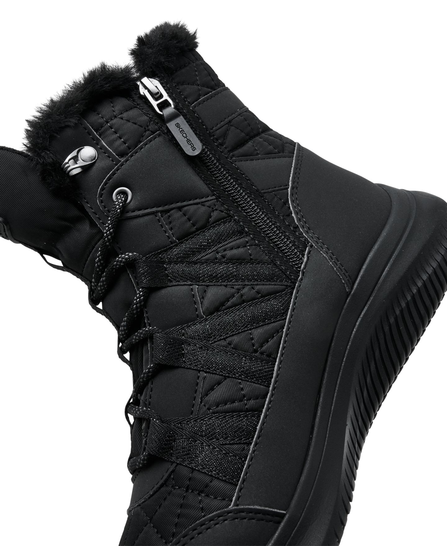 Женские кроссовки Skechers Slip-Ins: Ultra Flex 4.0 - Winter Rush Sneaker, цвет: Чёрный — фото 6