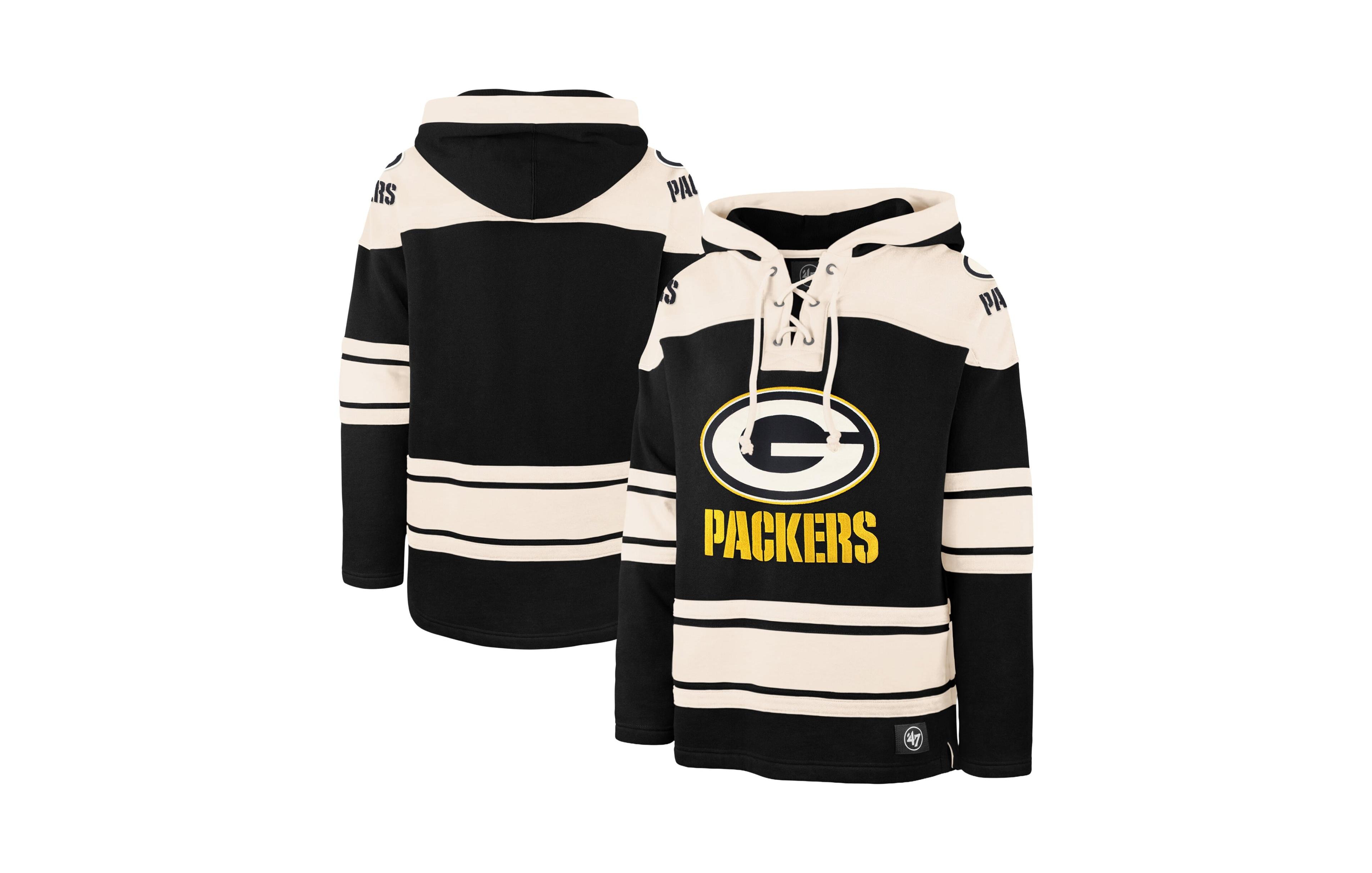 '47 Brand Men's Black Green Bay Packers Superior Lacer Hoodie