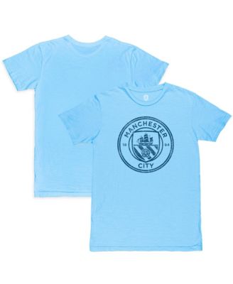 Men's Sky Blue Manchester City Mono Crest Slub T-Shirt
