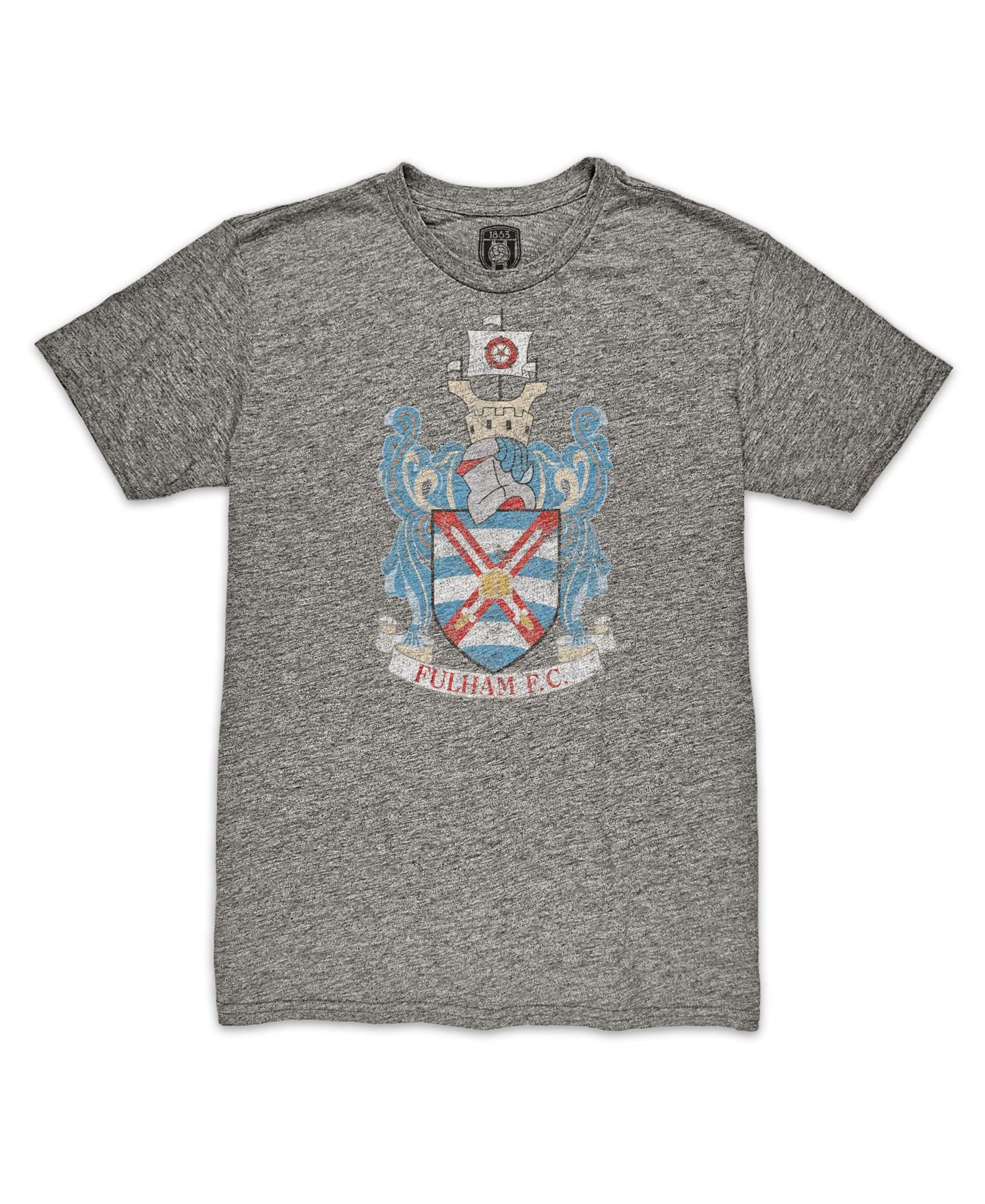 Мужская футболка 1863FC Heather Gray Fulham 1895 Crest Tri-Blend — фото 2
