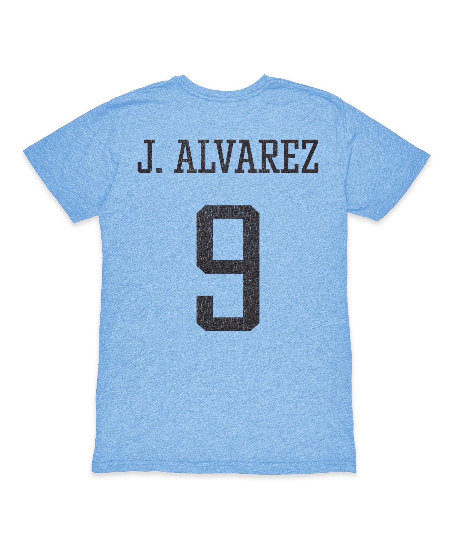 Мужская футболка 1863FC Julián Álvarez Light Blue Argentina National Team Player Retro Tri-Blend — фото 3