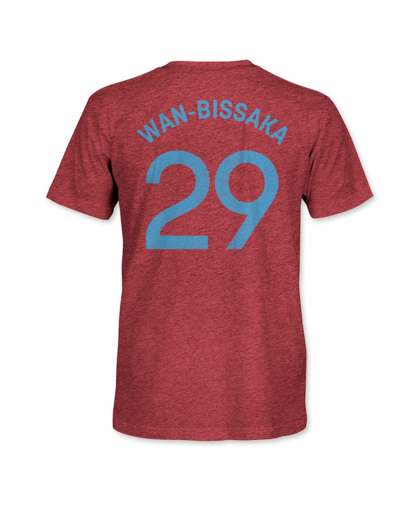 Мужская футболка 1863FC Aaron Wan-Bissaka Maroon West Ham United Retro Player Name & Number Tri-Blend — фото 3