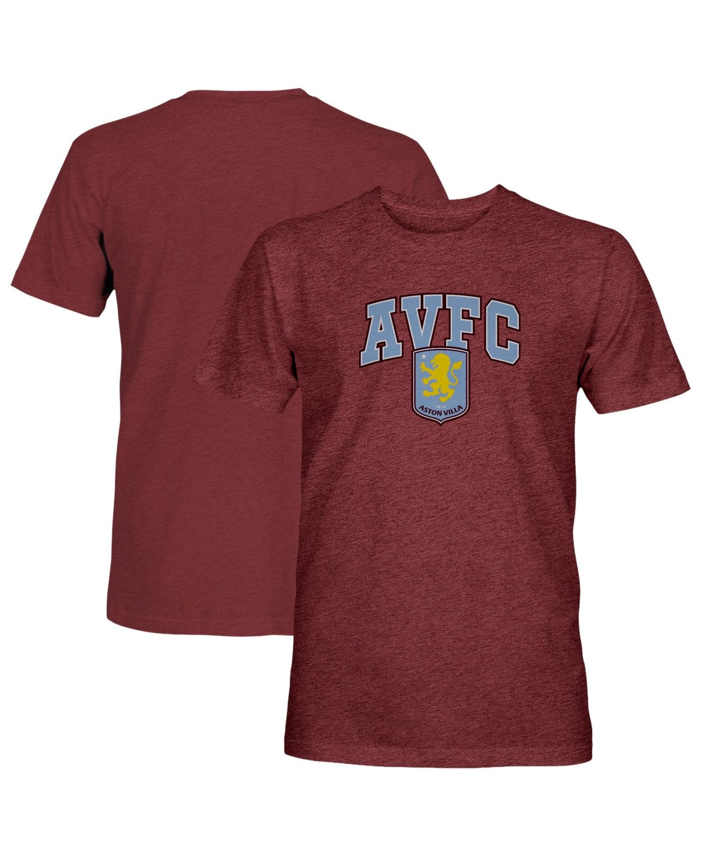 Мужская футболка 1863FC Maroon Aston Villa Athletic Wordmark Vintage Tri-Blend — фото 1
