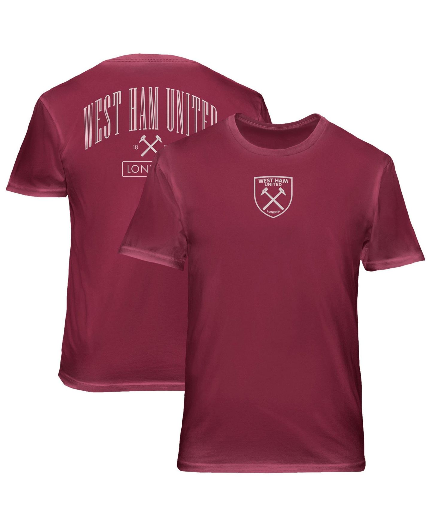 Мужская футболка 1863FC Red West Ham United Back Wordmark Soft Wash — фото 1