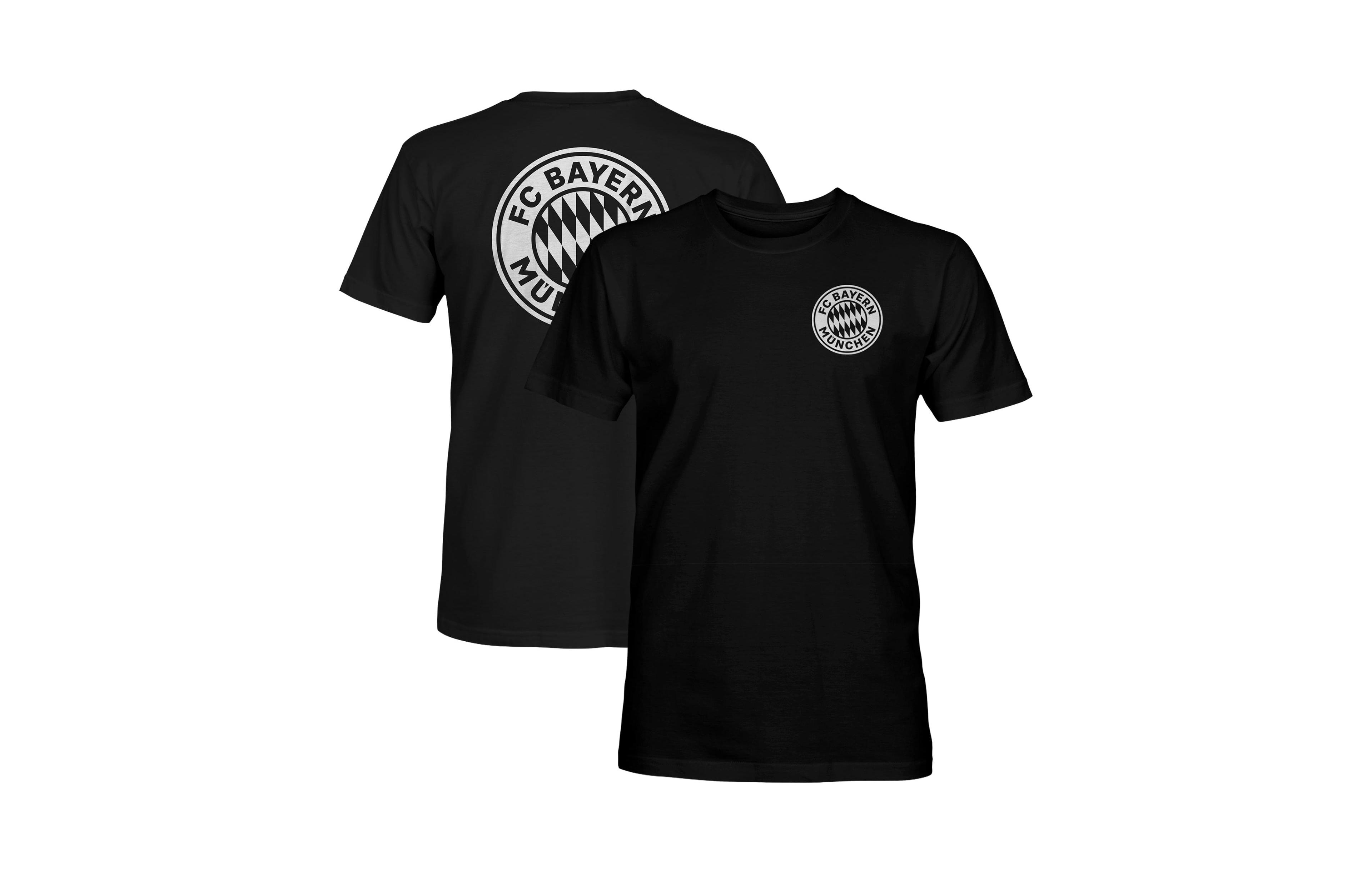 1863FC Men's Black Bayern Munich Large Logo Heavyweight T-Shirt