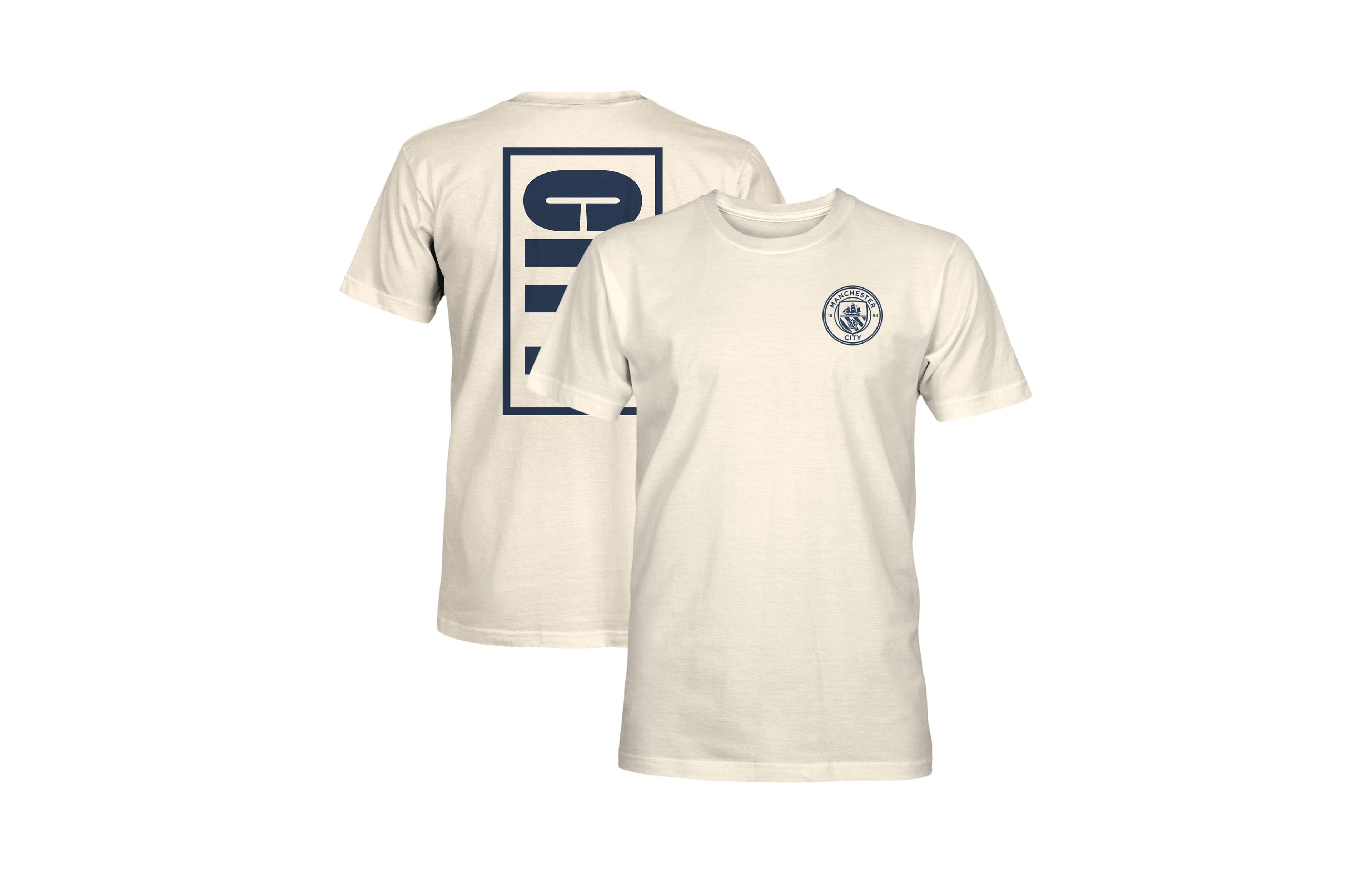 1863FC Men's Cream Manchester City Big Logo Heavyweight T-Shirt