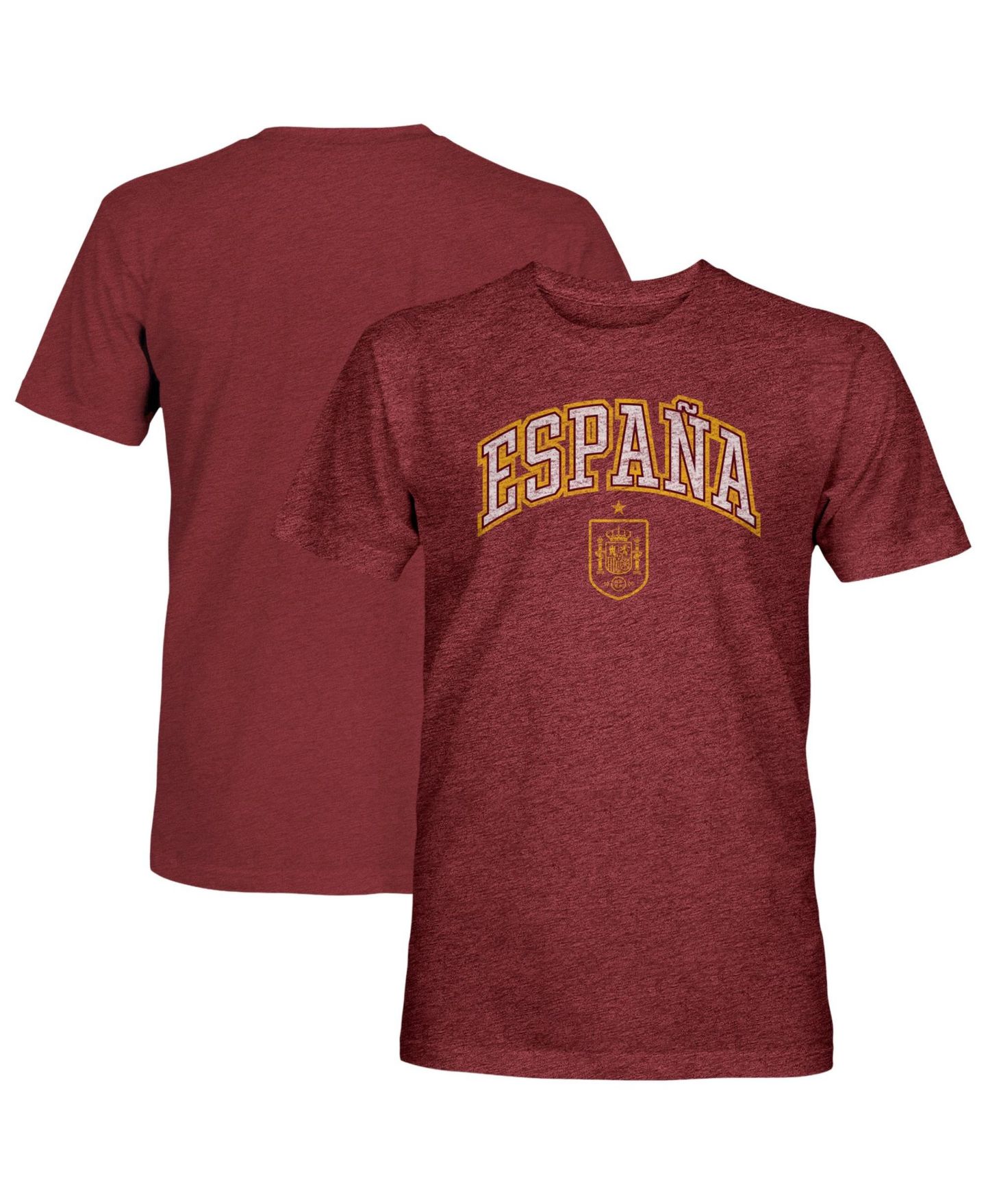 Мужская футболка 1863FC Maroon Spain National Team Athletic Wordmark Vintage Tri-Blend — фото 1