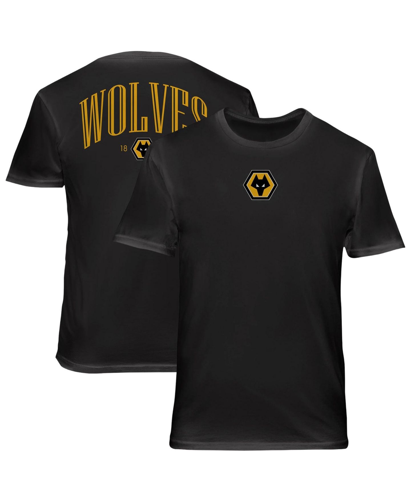 Мужская футболка 1863FC Black Wolverhampton Wanderers Wordmark Cotton — фото 1