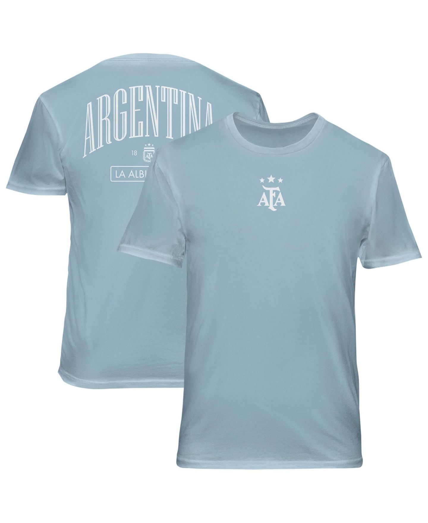Мужская футболка 1863FC Light Blue Argentina National Team Back Wordmark Soft Wash — фото 1