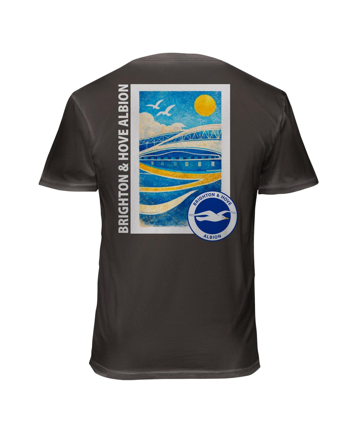 Мужская футболка 1863FC Gray Brighton and Hove Albion Post Stamp Soft Wash — фото 3
