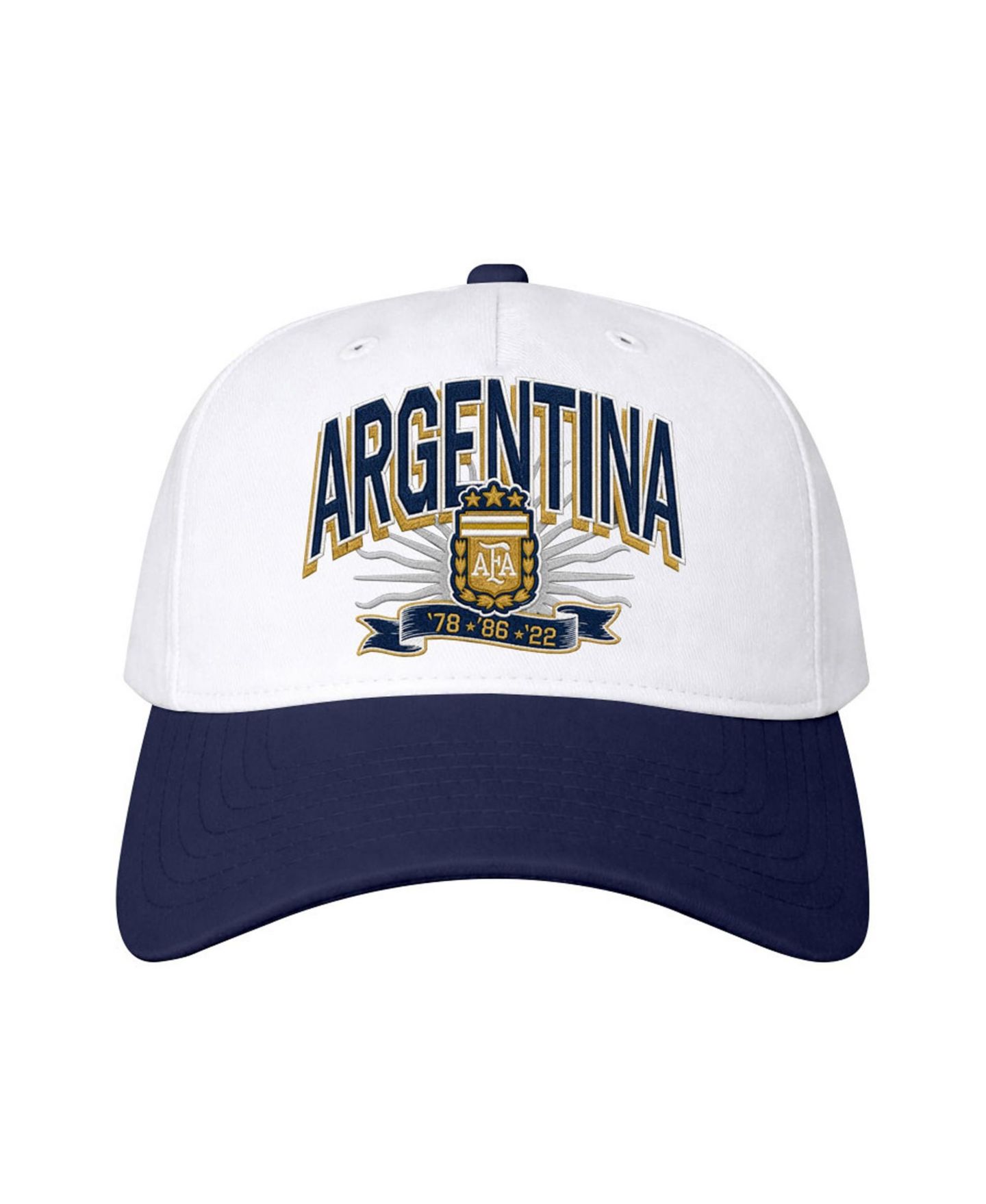 Мужская кепка 1863FC White Argentina National Team Drop Shadow Wordmark High Point Adjustable Hat — фото 2