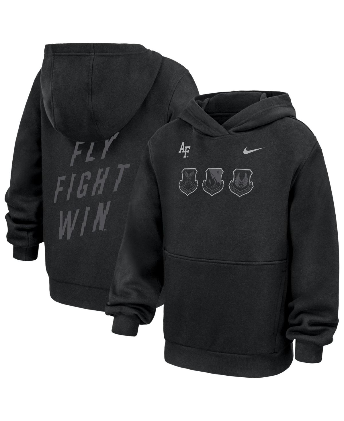 Nike Big Boys' and Girls' Black Air Force Falcons 2026 Rivalry Collection Club Fleece Hoodie - Black