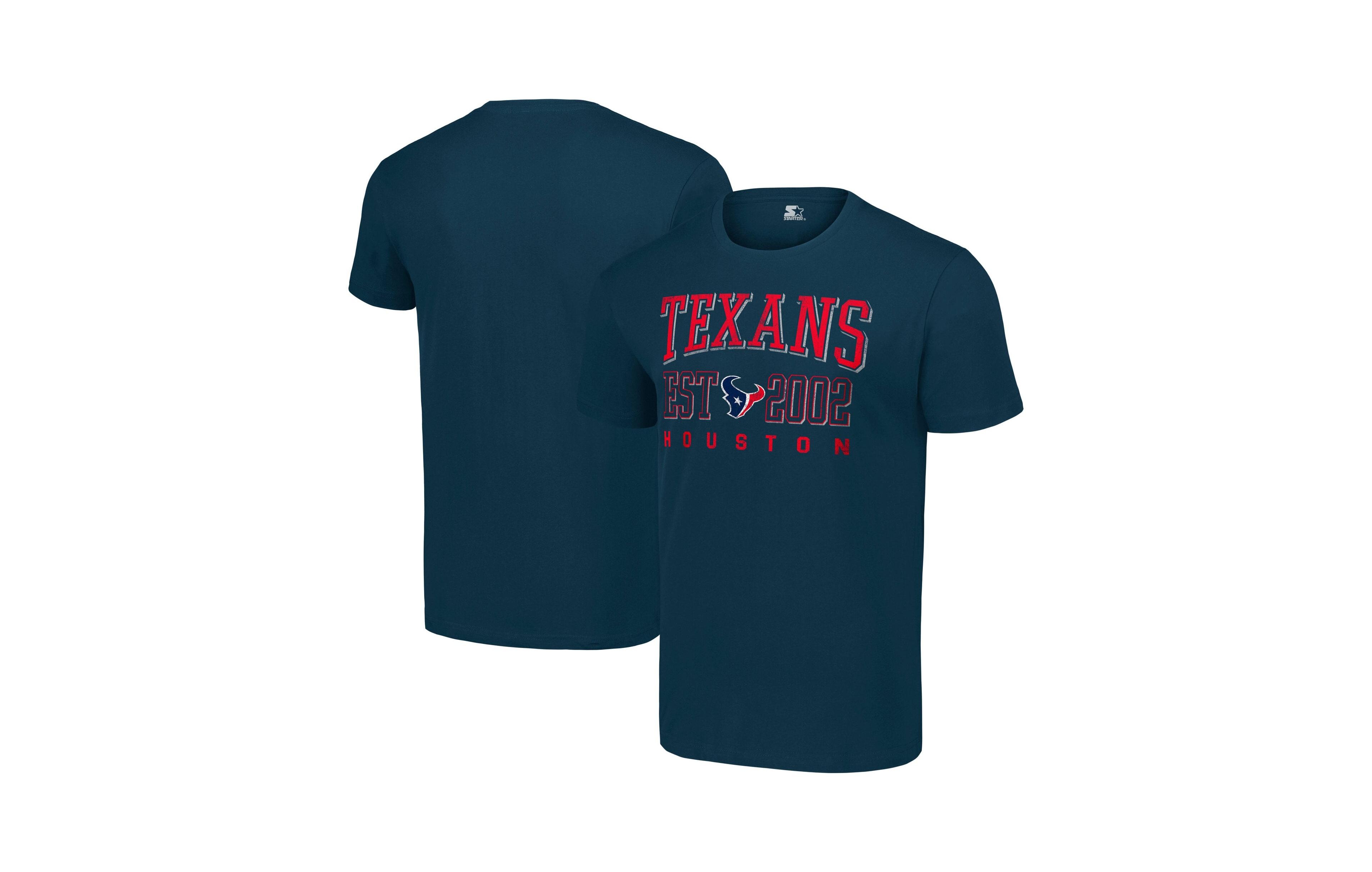 Starter Men's Navy Houston Texans Distressed Graphic T-Shirt