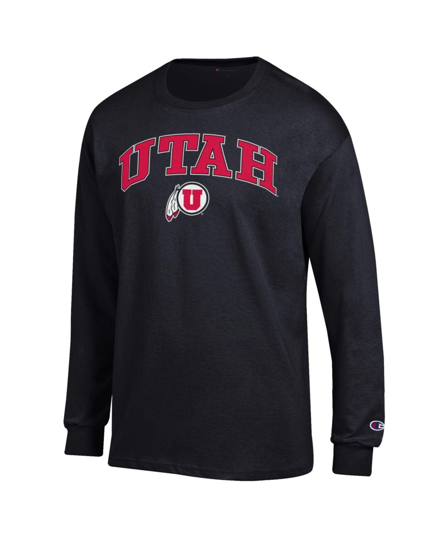 Мужская футболка Champion Black Utah Utes Arch Over Logo Long-Sleeve — фото 2