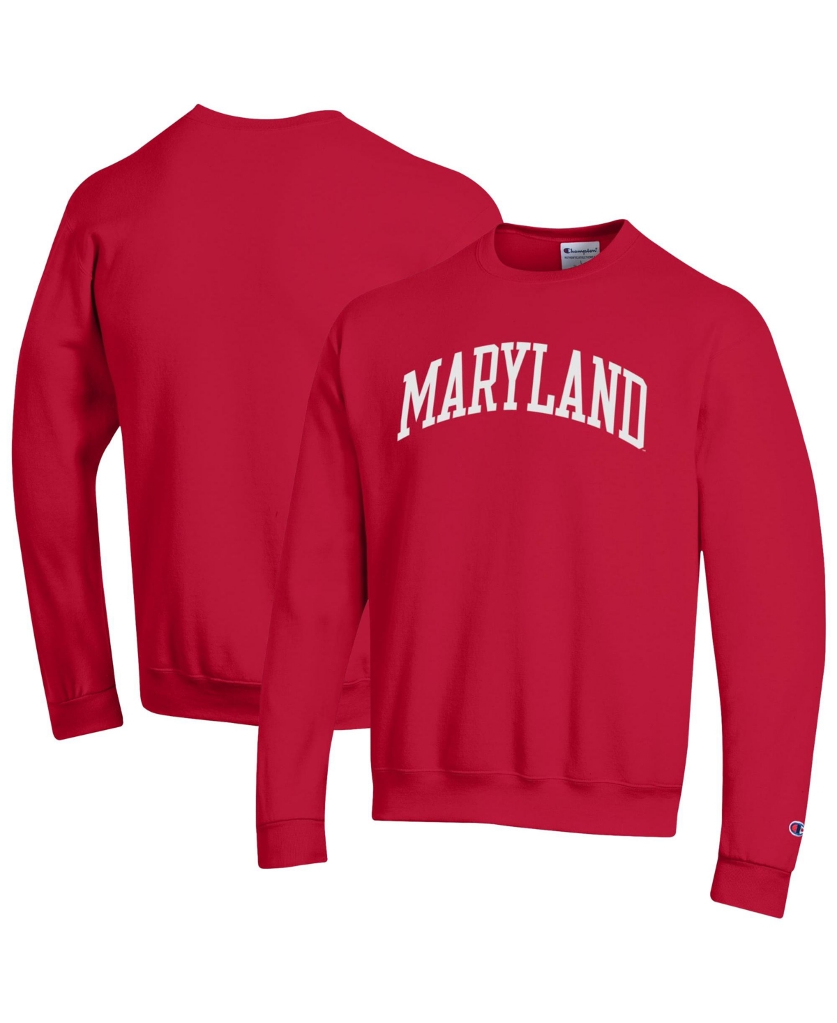 Champion Men's Red Maryland Terrapins Basic Arch Fleece Pullover Sweatshirt - Red