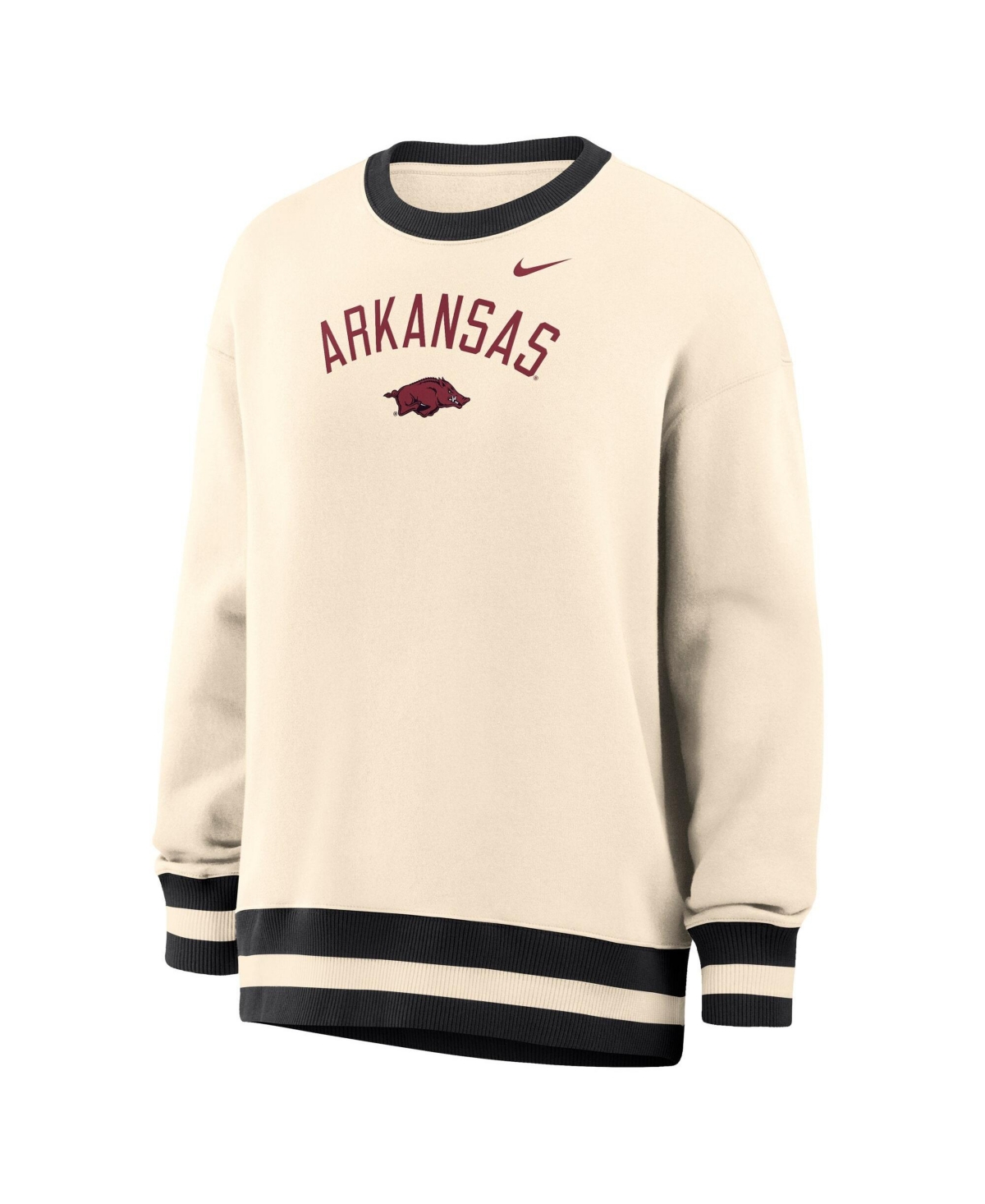 Nike Women's Natural Arkansas Razorbacks Oversized Phoenix Fleece Sweatshirt - Natural