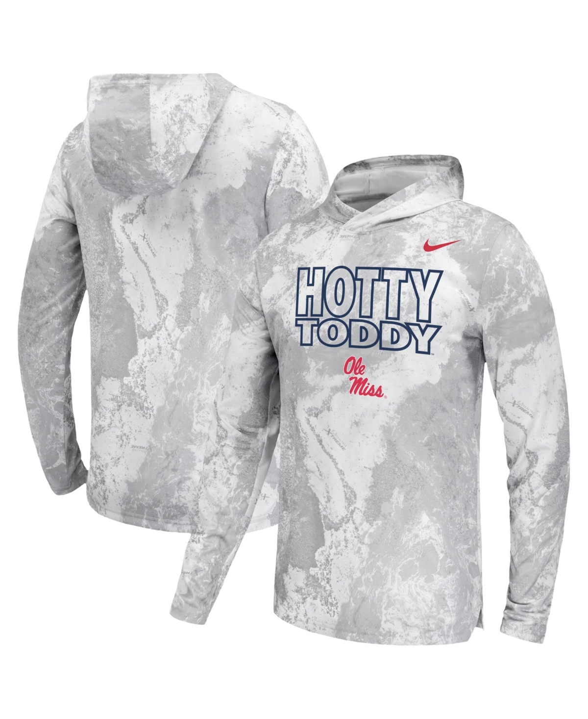 Nike Men's White Ole Miss Rebels x Realtree Dri-fit Hooded Long-Sleeve T-Shirt - White