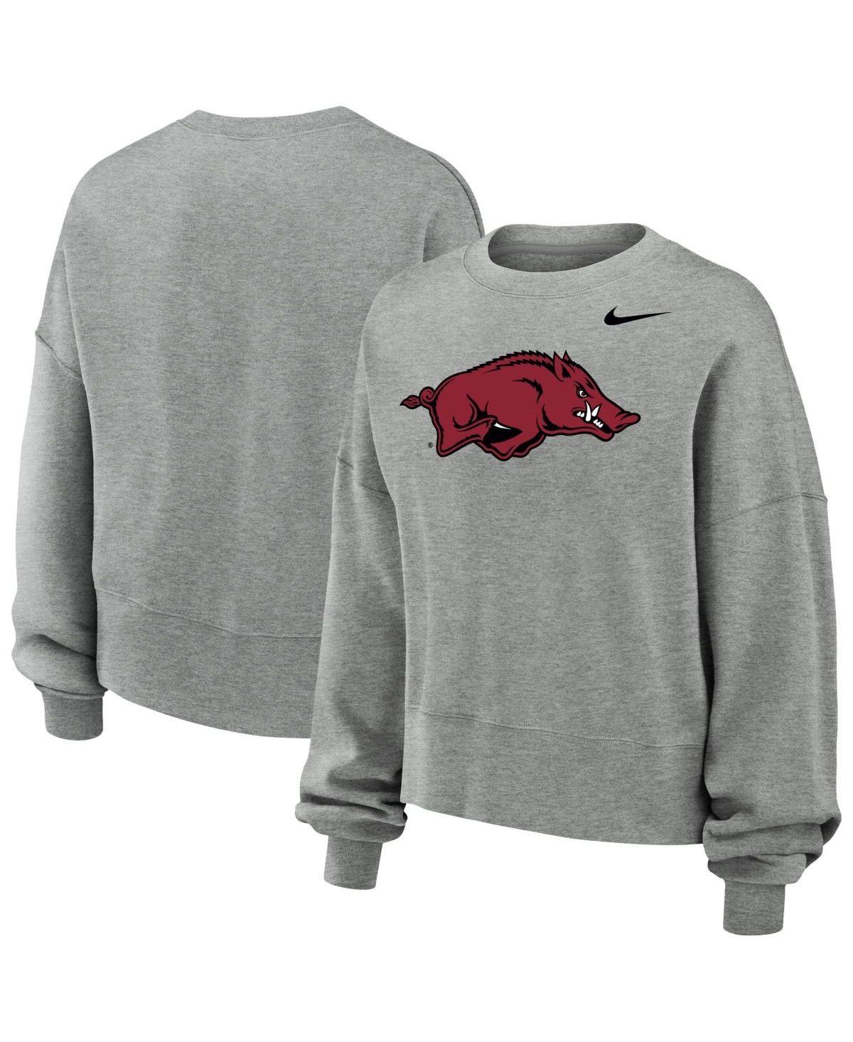 Nike Women's Heather Gray Arkansas Razorbacks Phoenix Fleece Pullover Sweatshirt - Heather Gray