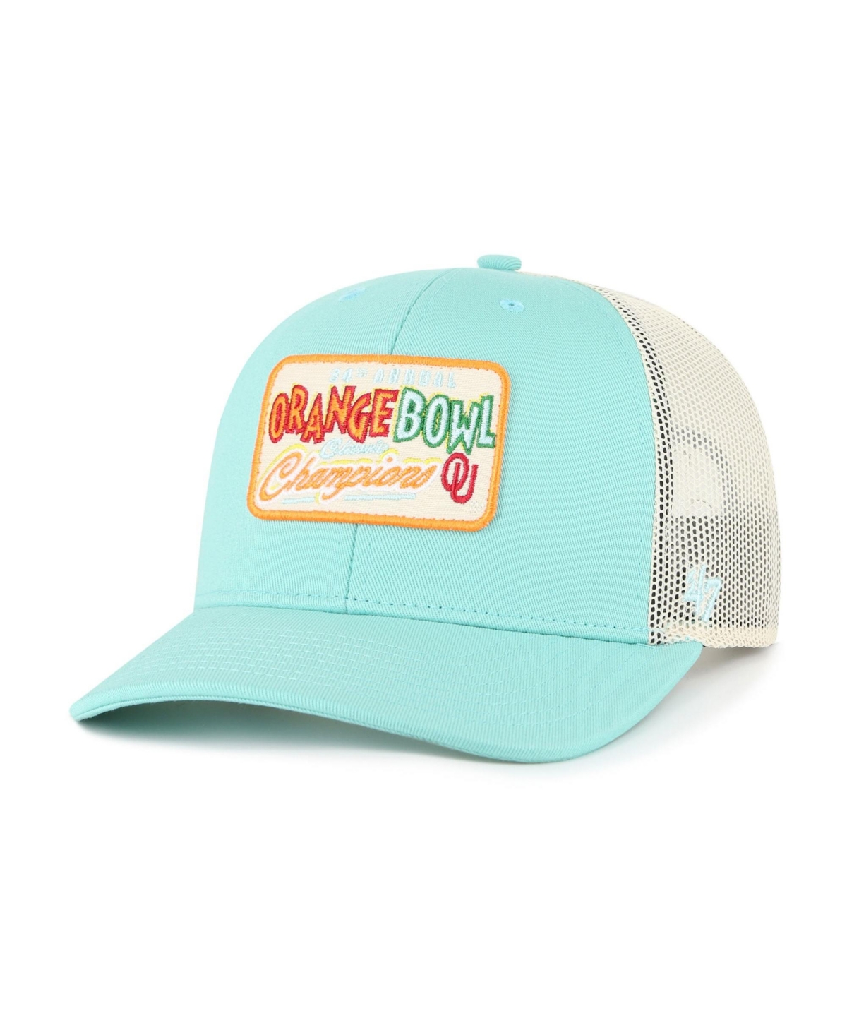 '47 Brand Men's Turquoise Oklahoma Sooners Orange Bowl Champions Scored Trucker Adjustable Hat - Turquoise