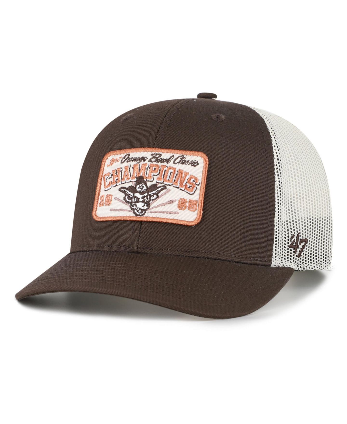Мужская кепка '47 Brand Brown Texas Longhorns Orange Bowl Champions Scored Trucker Adjustable Hat — фото 1