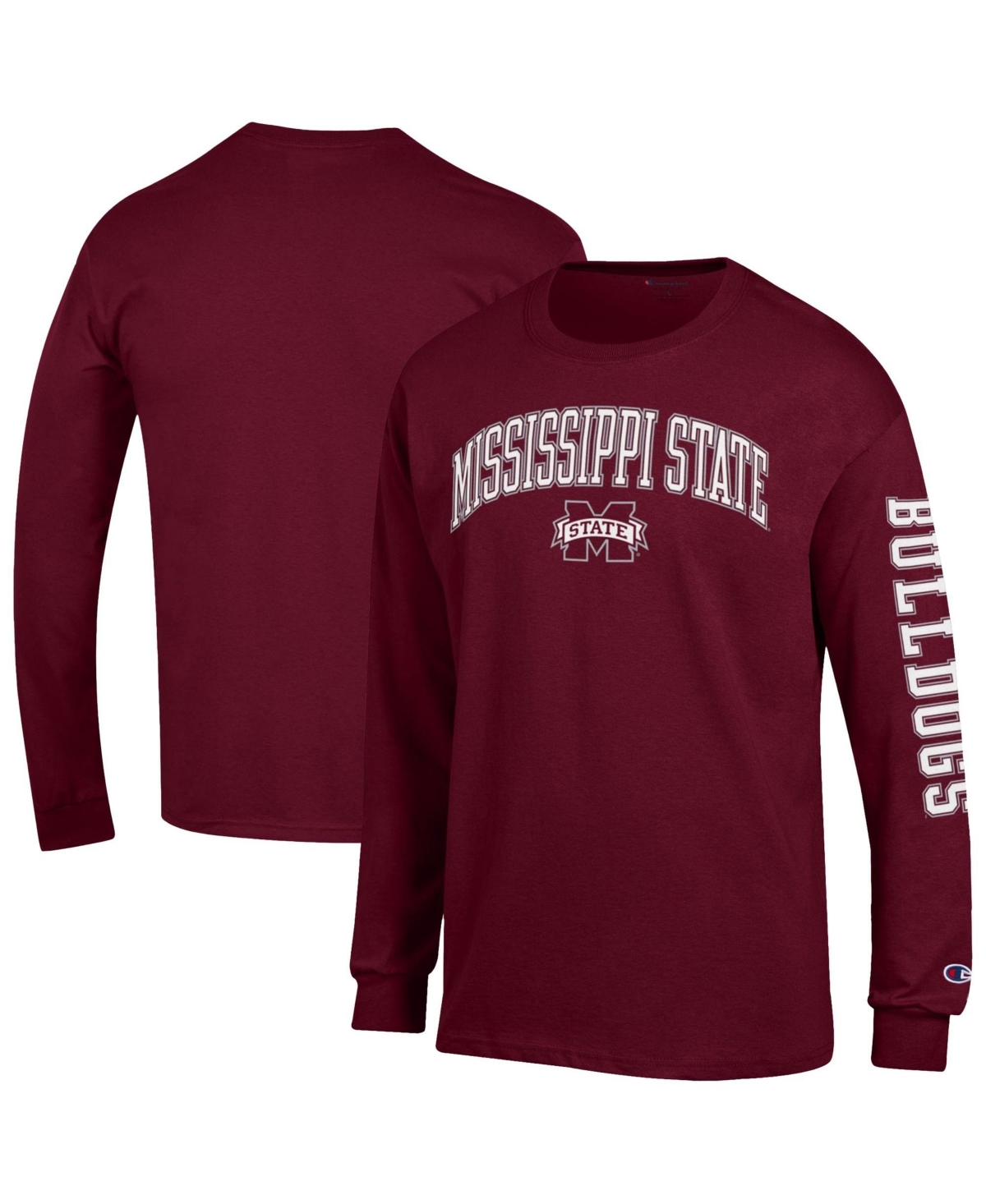 Champion Men's Maroon Mississippi State Bulldogs Arch Over Logo 2-Hit Long-Sleeve T-Shirt - Maroon