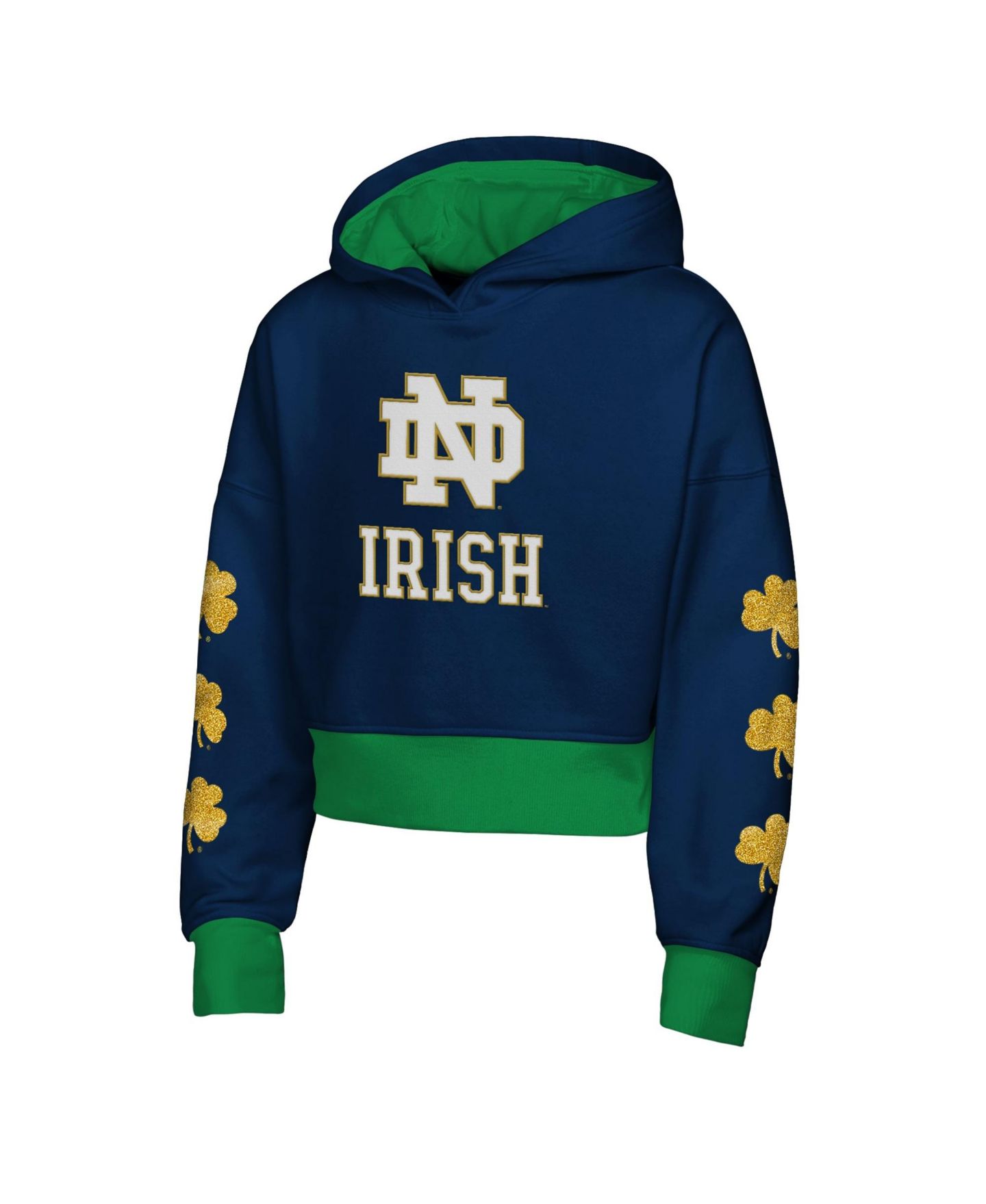 Худи Outerstuff Navy Notre Dame Fighting Irish Fair Catch Poly Fleece для девочек — фото 2