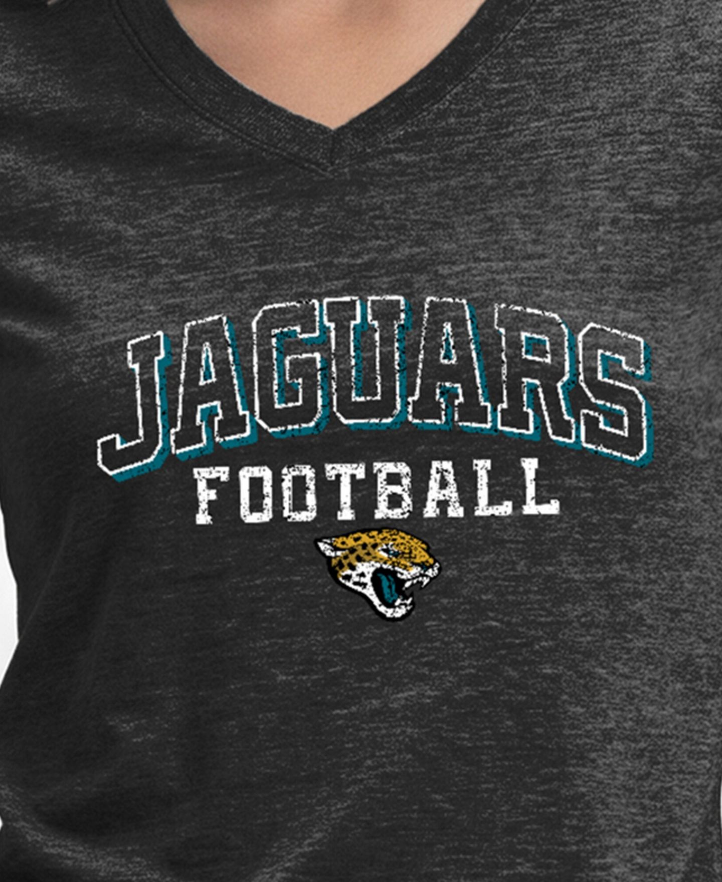 Женская футболка Champion Black Jacksonville Jaguars Triumph Tri-Blend V-Neck — фото 5