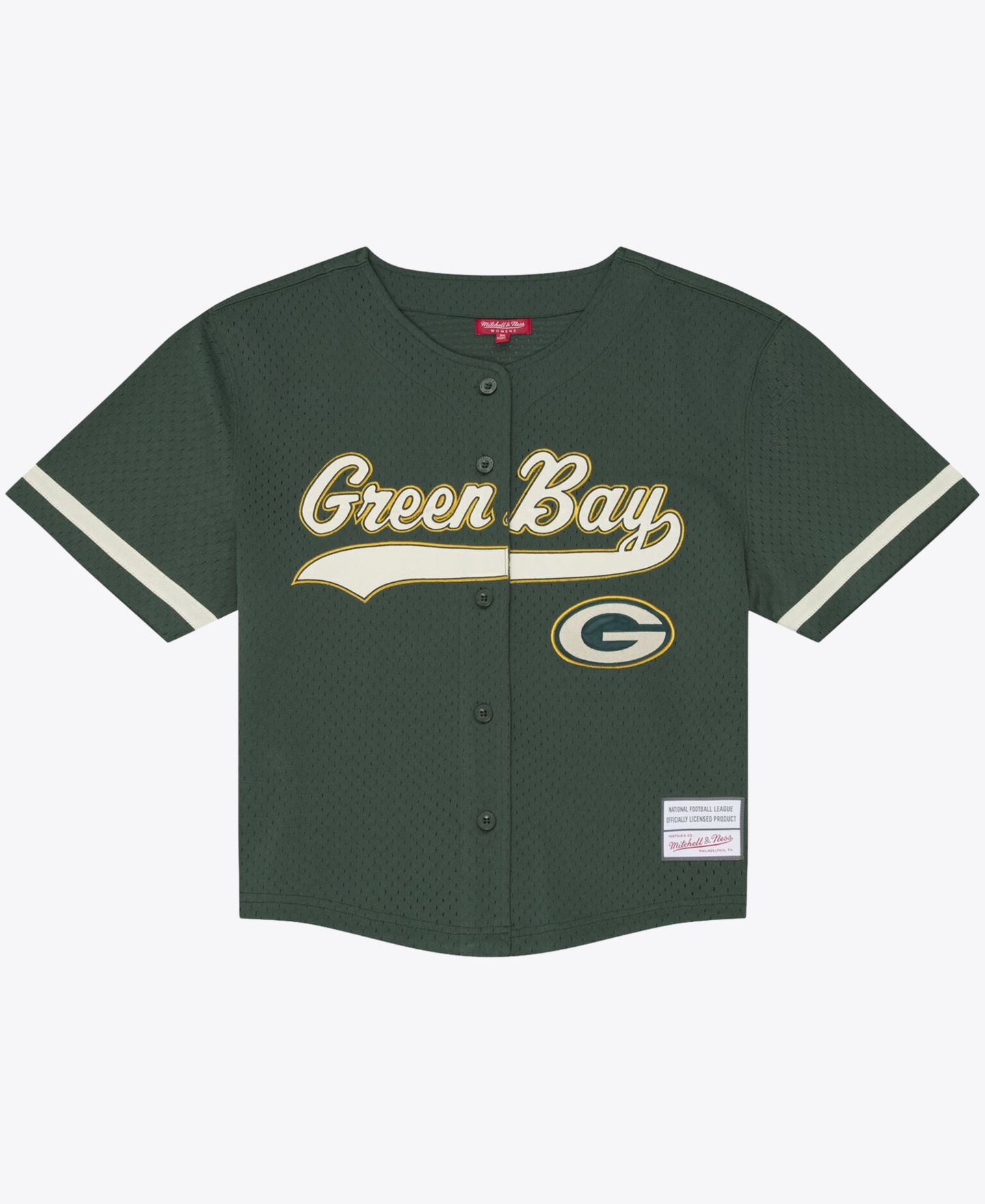 Женский топ Mitchell & Ness Green Bay Packers Retro Roots Baseball Jersey — фото 1
