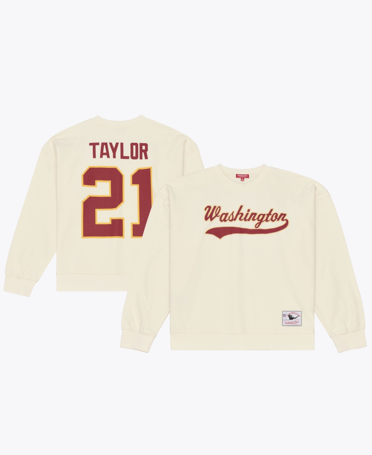 Mitchell & Ness Women's Sean Taylor Cream Washington Commanders Name & Number Sweatshirt - Cream