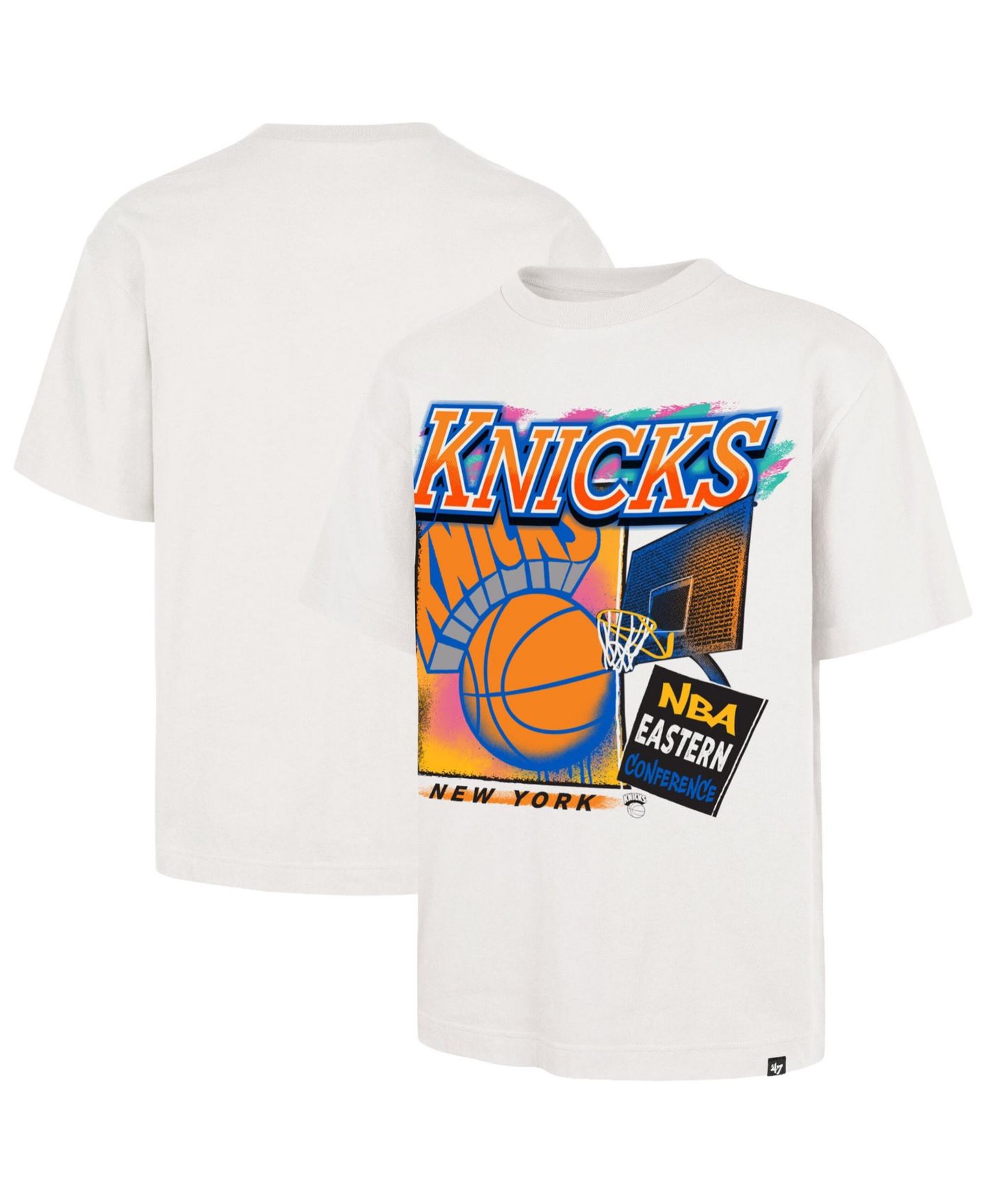 Мужская футболка '47 Brand Cream New York Knicks City Paint Reed Foundation — фото 1