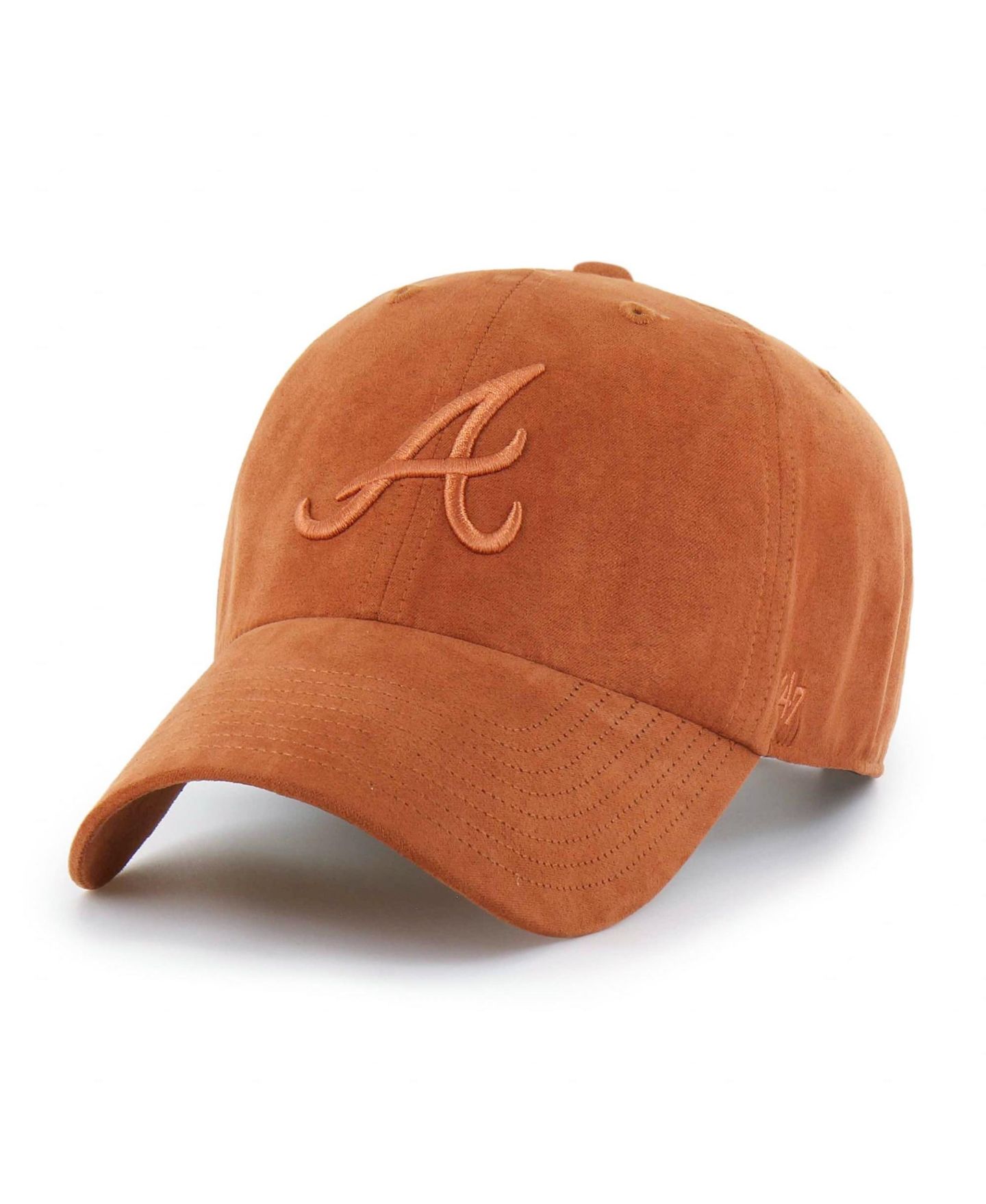 Головной убор '47 Brand Orange Atlanta Braves Fall Feelings Ballpark Suede Clean Up Hat — фото 1