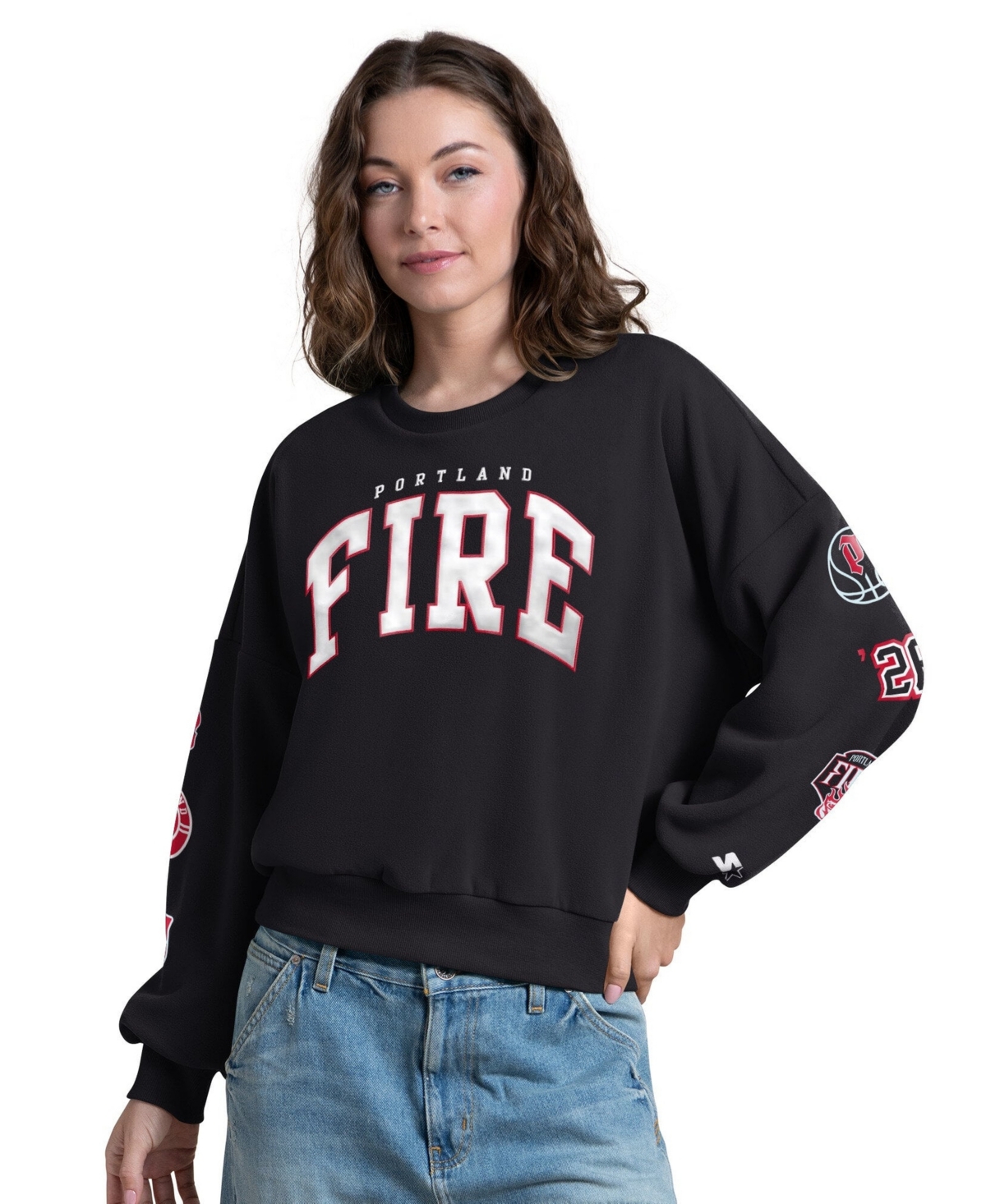 Starter Women's Black Portland Fire Fan Catch Sweatshirt - Black
