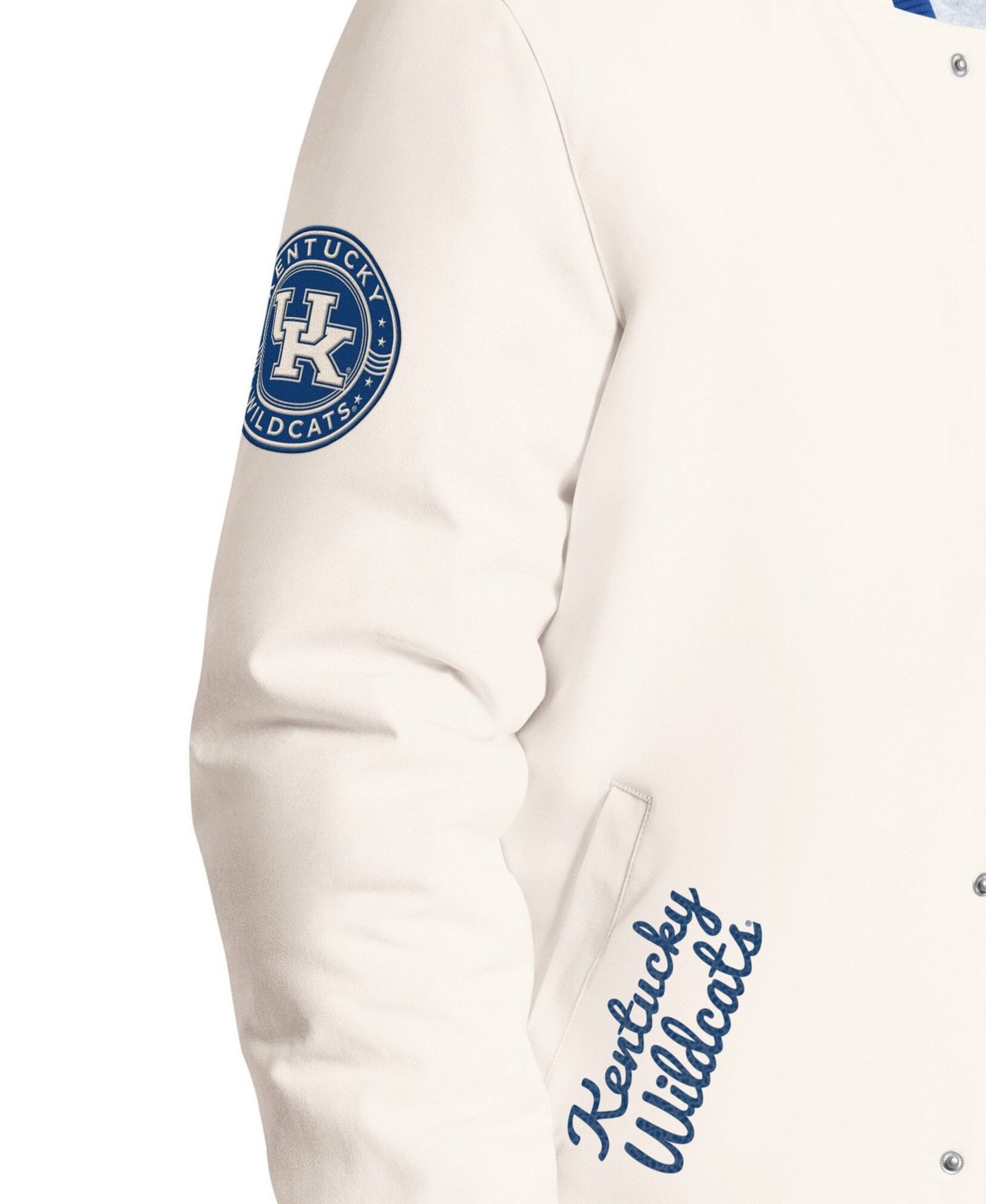 Мужская куртка Starter White Kentucky Wildcats Spectator Varsity Full Snap — фото 4