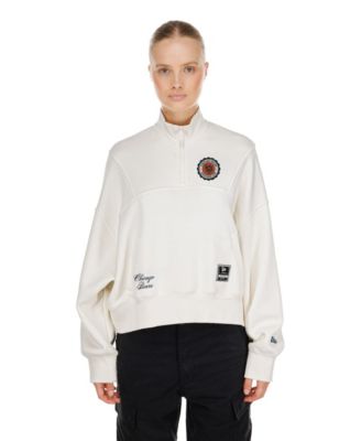 Women's Cream Chicago Bears Academic Quarter-Zip Pullover