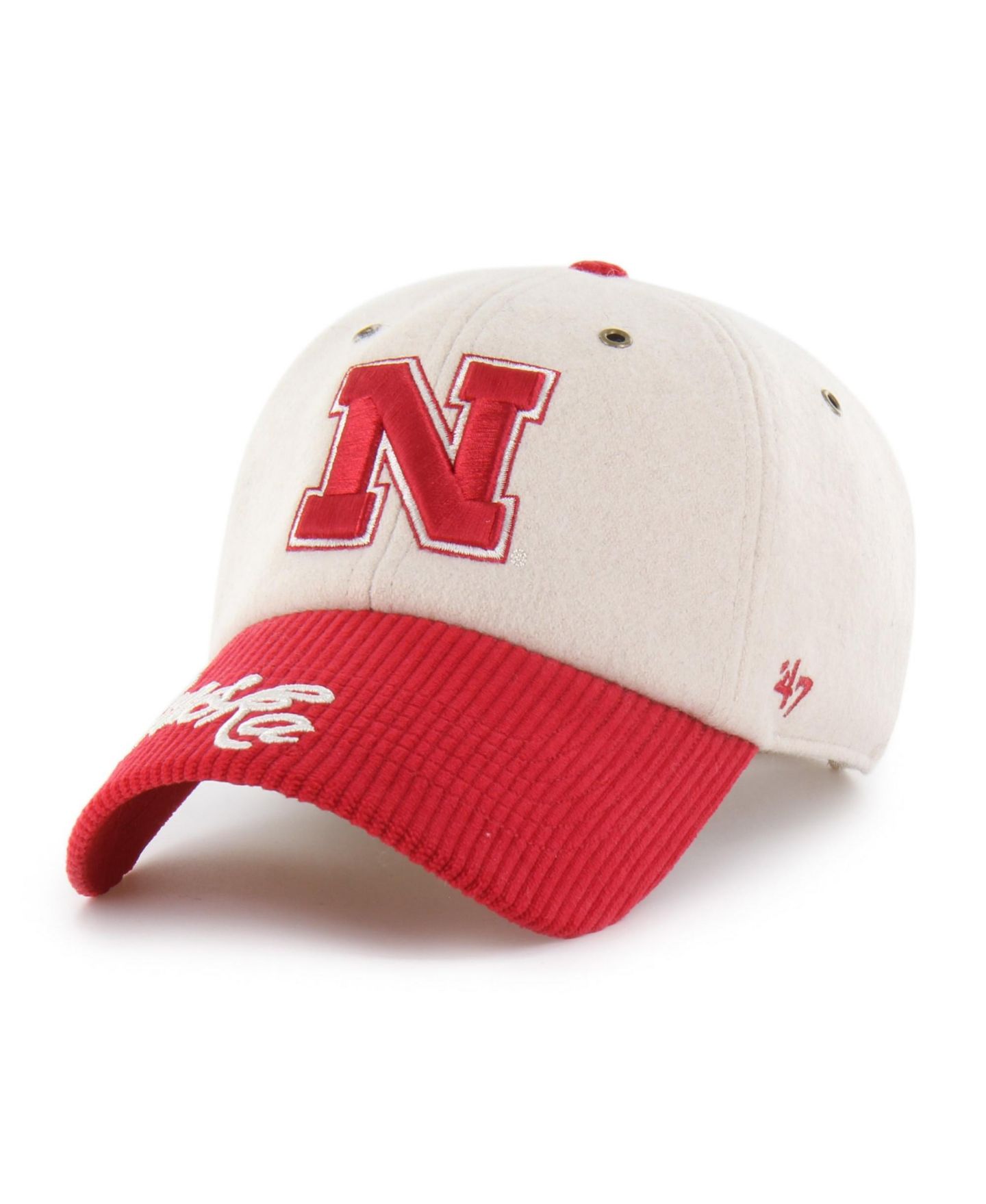 Женская кепка '47 Brand Cream/Scarlet Nebraska Huskers Rope Script Clean Up Adjustable Hat — фото 2