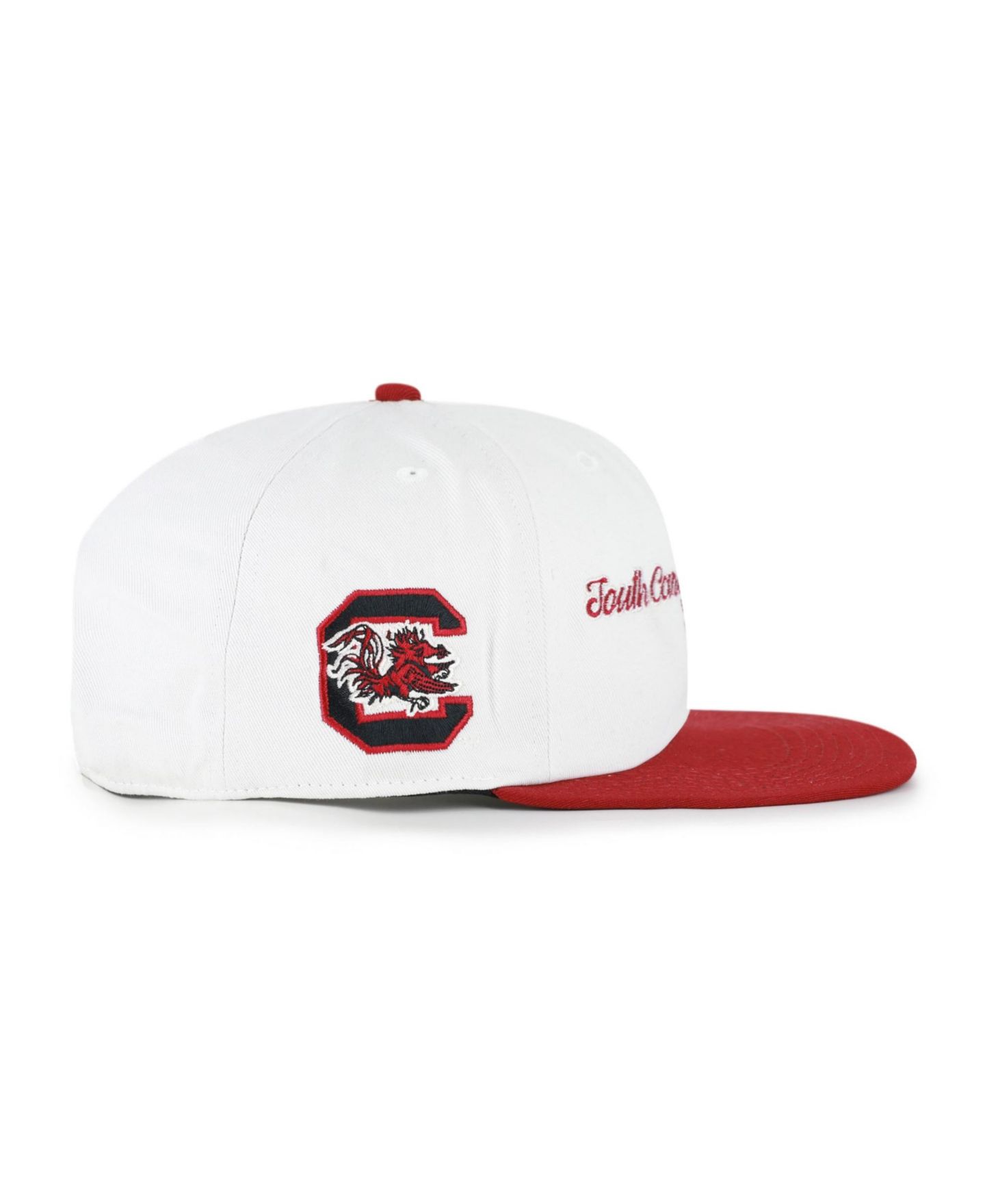 Мужская кепка '47 Brand White/Garnet South Carolina Gamecocks Script Stack Relaxed Captain Adjustable Hat — фото 3