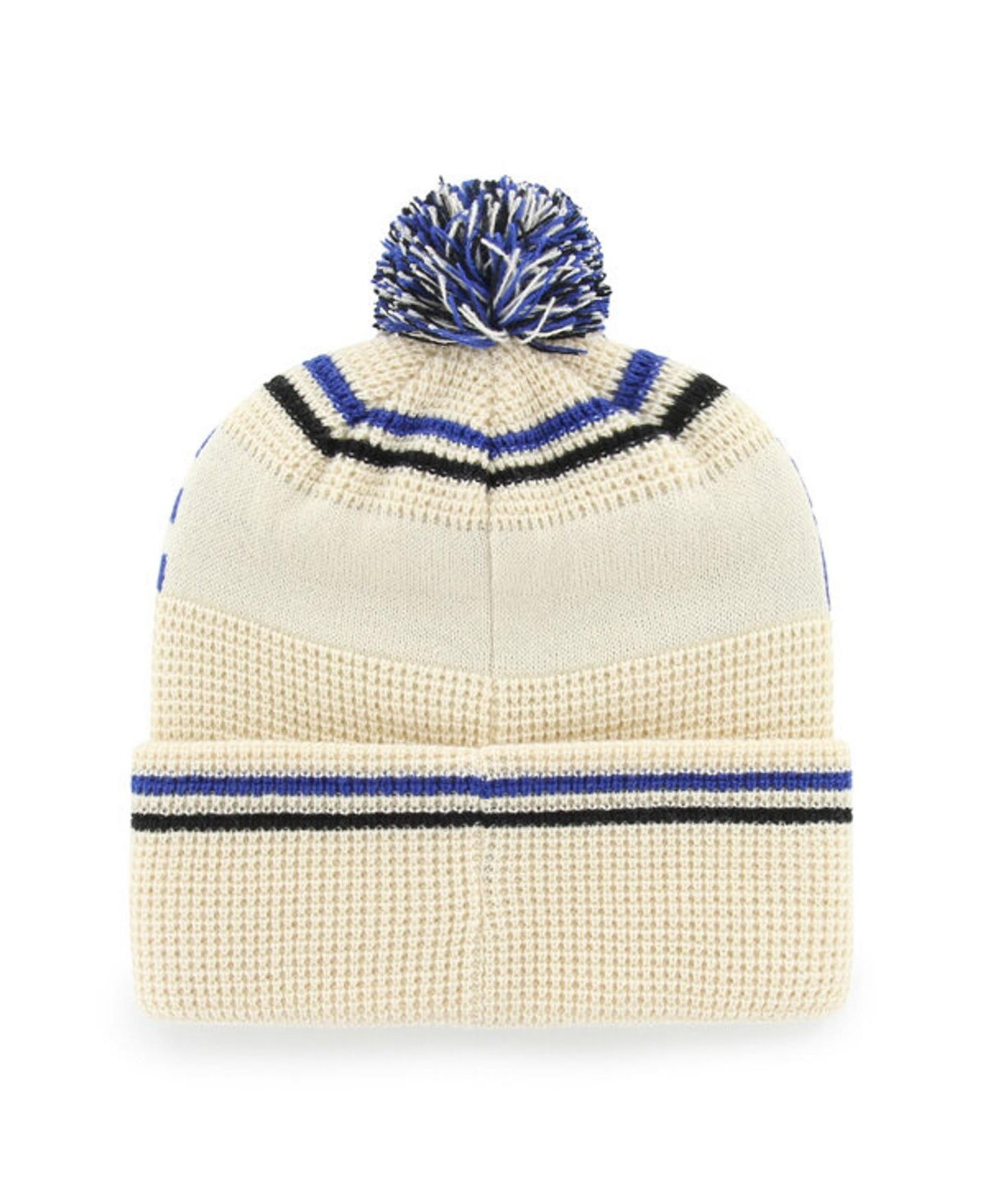 Головной убор '47 Brand Cream Duke Blue Devils Quattrle Waffle Cuffed Knit Pom Hat — фото 2