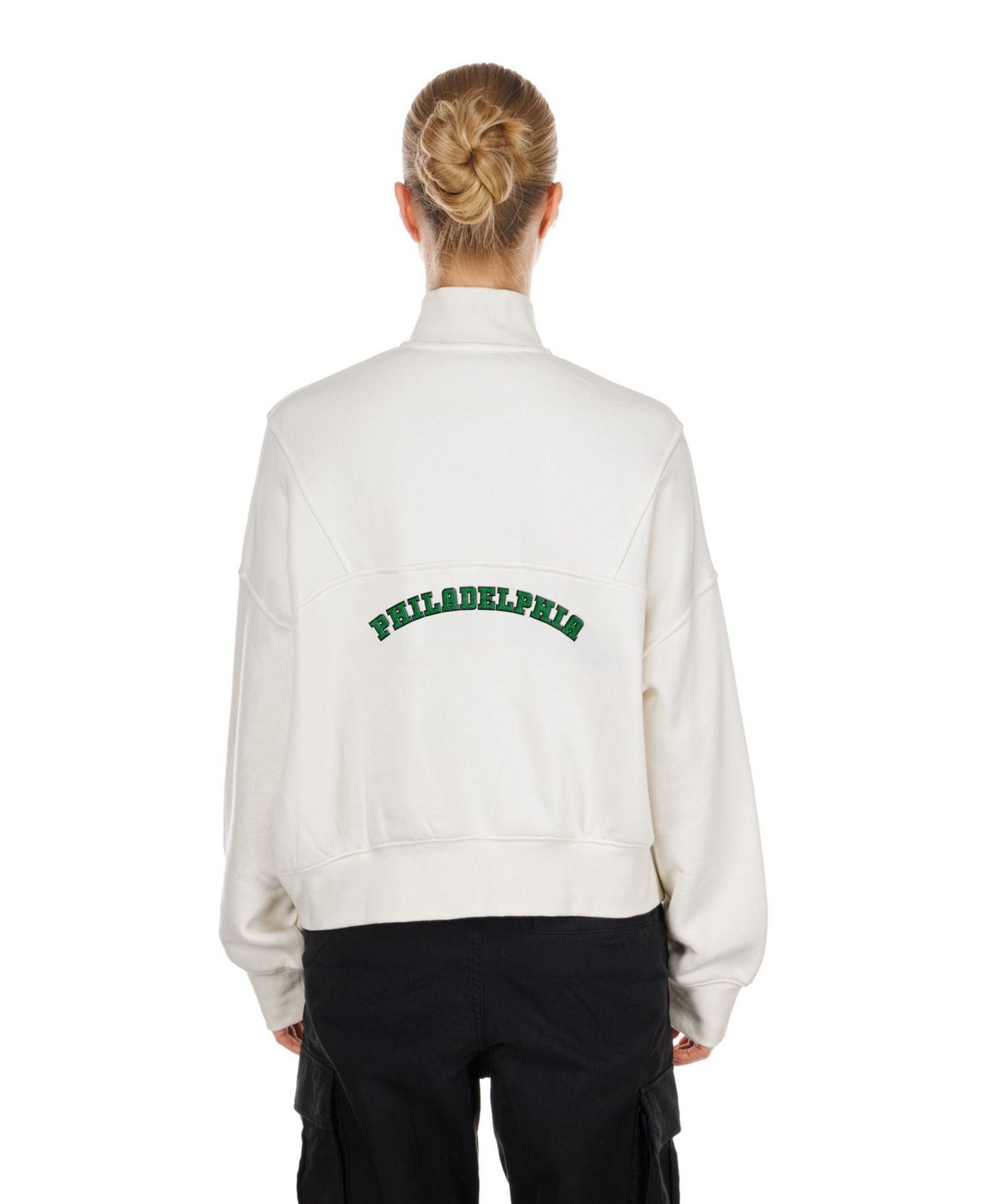 Женский свитер New Era Cream Philadelphia Eagles Academic Quarter-Zip Pullover — фото 2