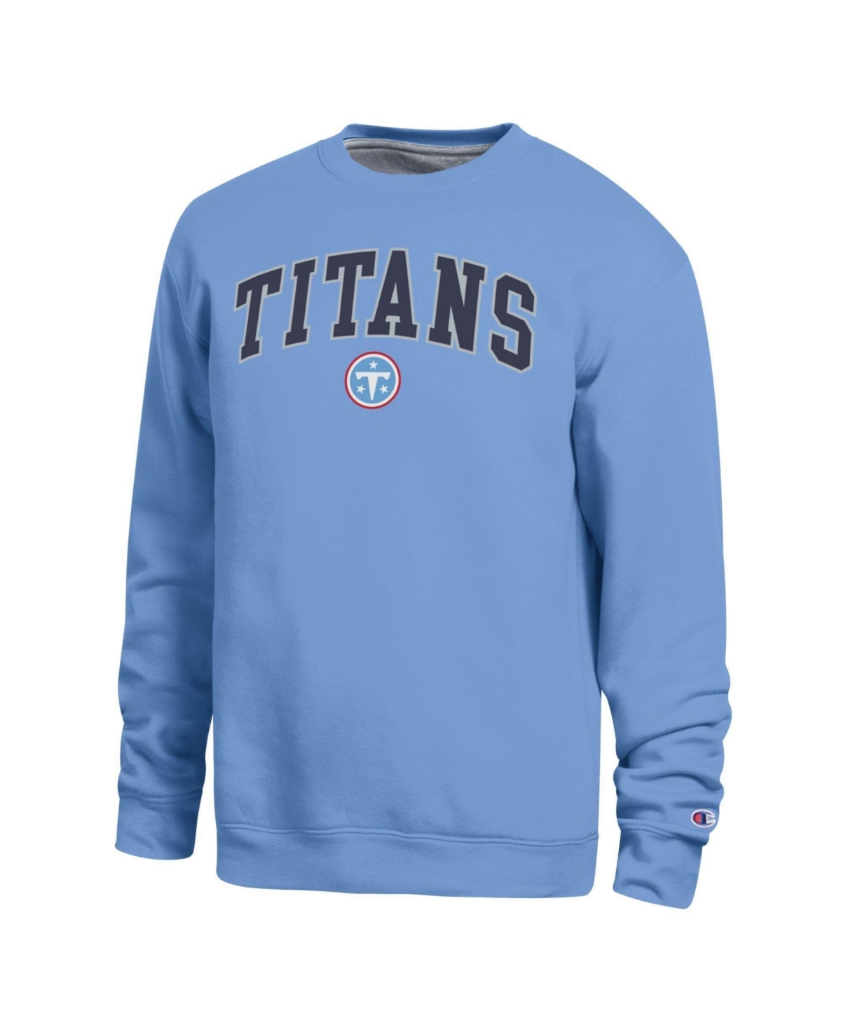 Champion Men's Light Blue Tennessee Titans Contrast Lined Sweatshirt - Light Blue, Heather Gray