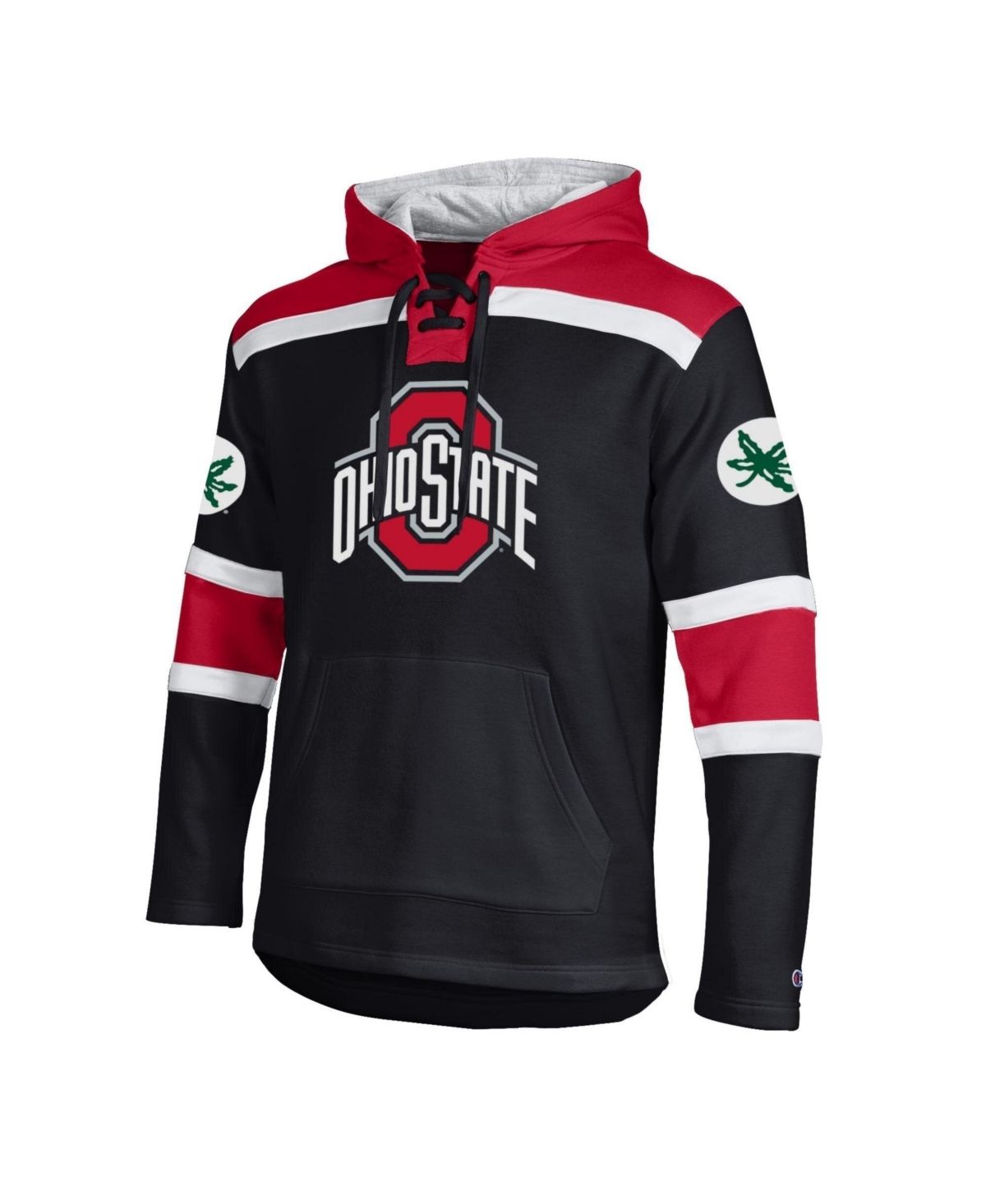 Champion Men's Black Ohio State Buckeyes Lacer Fleece Hoodie - Black