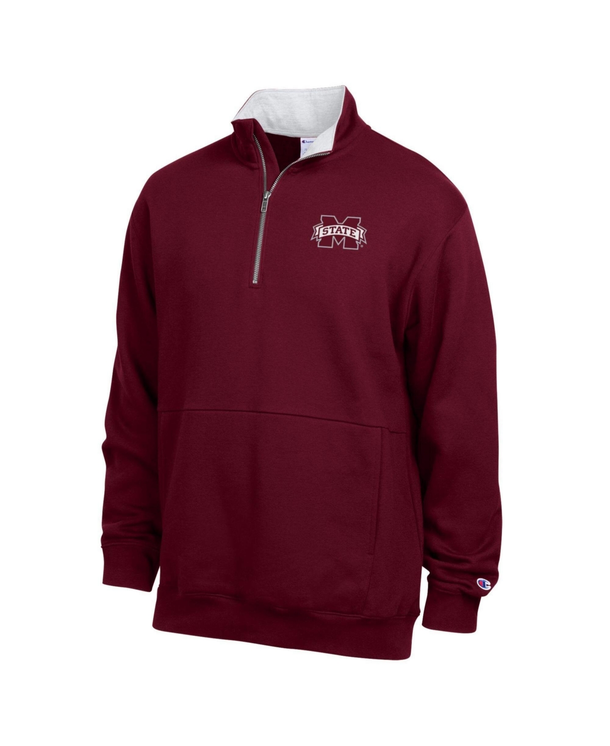 Champion Men's Maroon Mississippi State Bulldogs Fleece Quarter-Zip Pullover - Maroon