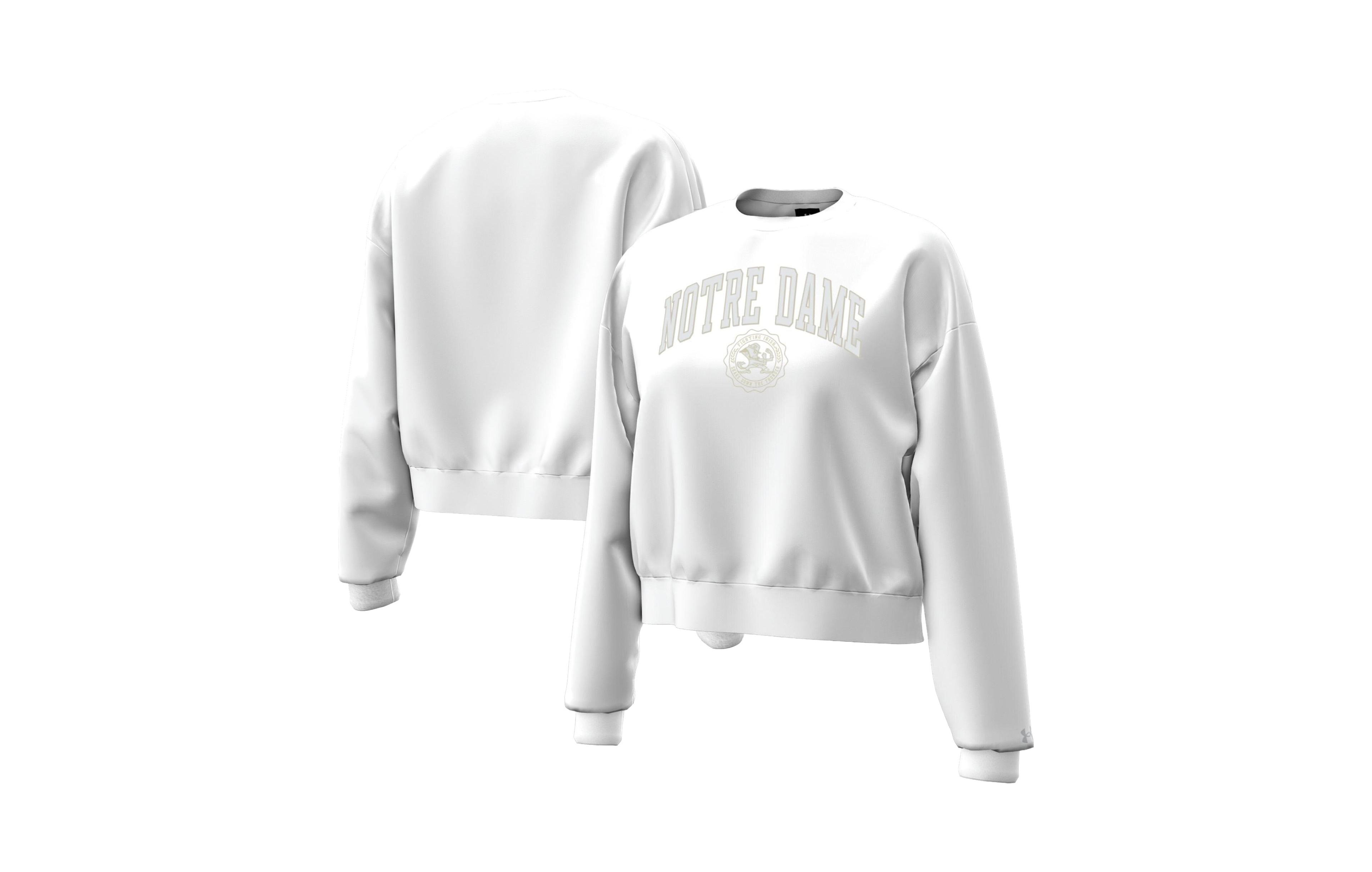 Under Armour Women's White Notre Dame Fighting Irish Icon Fleece Sweatshirt