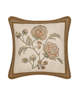 Garden Grove Square Embellished Decorative Pillow, 18" x 18"