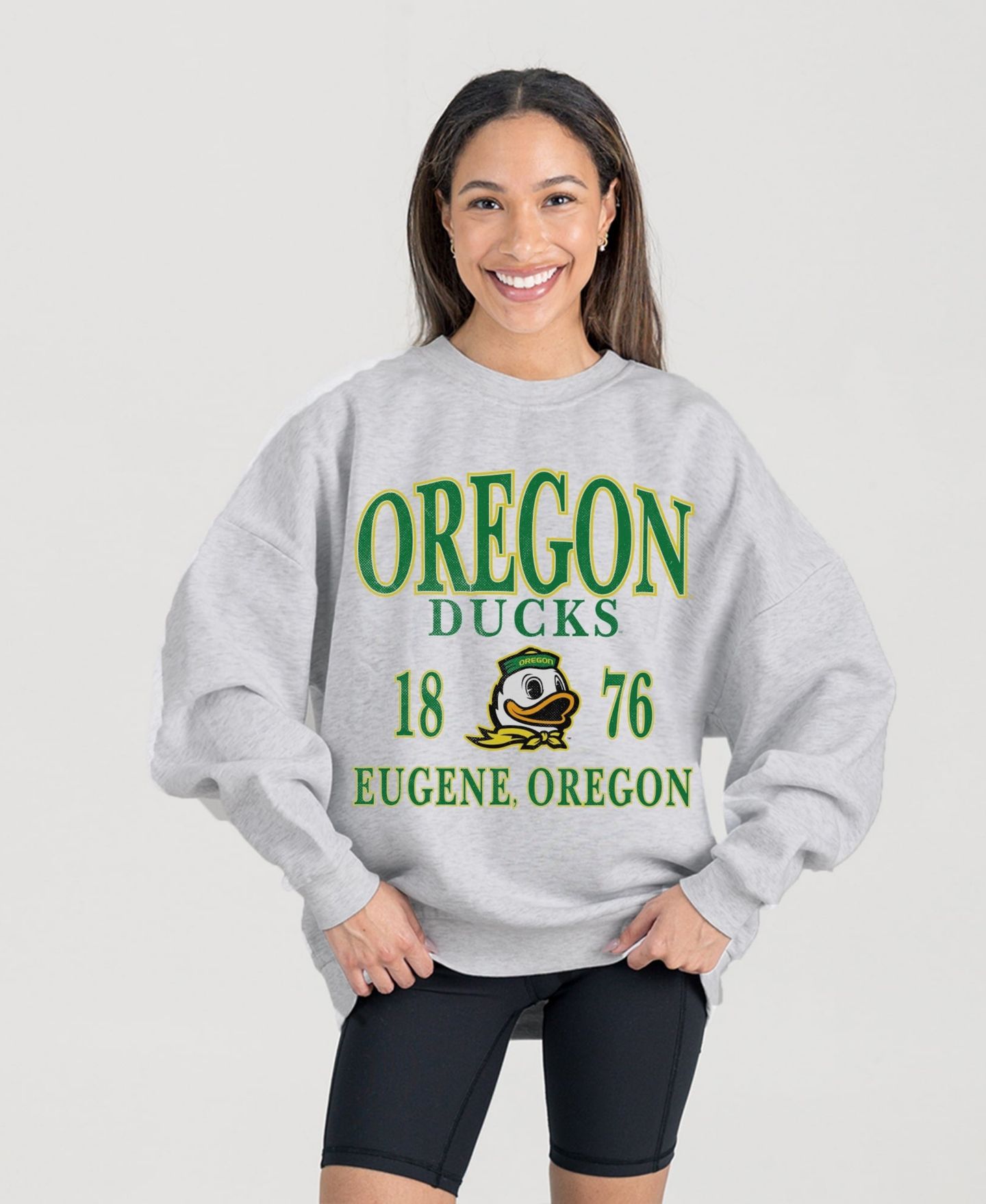 Женская толстовка Gameday Couture Gray Oregon Ducks Established Premium Fleece Drop Pullover — фото 1