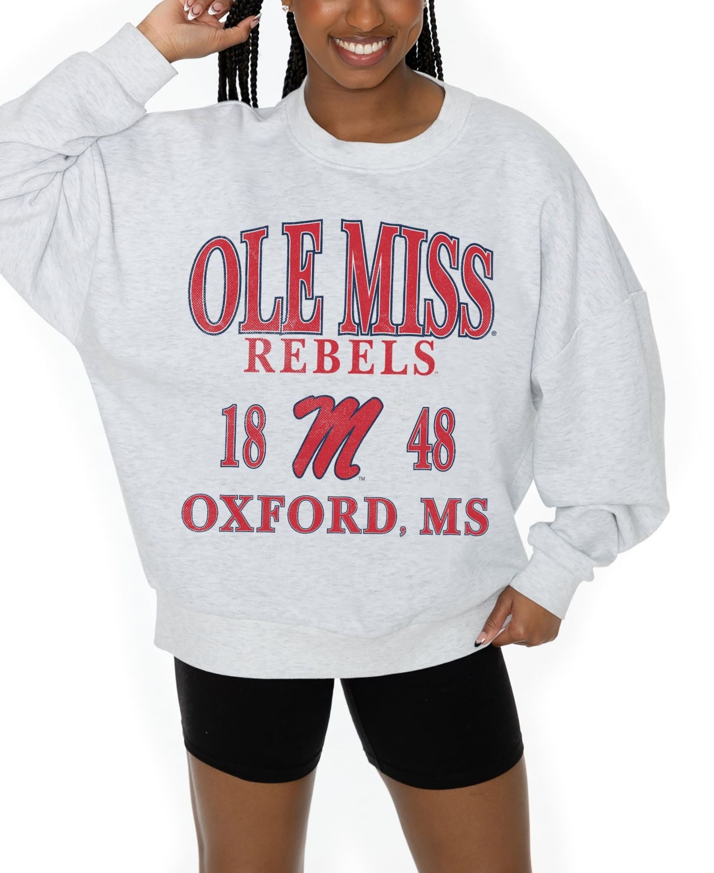 Женская толстовка Gameday Couture Ash Ole Miss Rebels Premium Fleece Pullover — фото 2