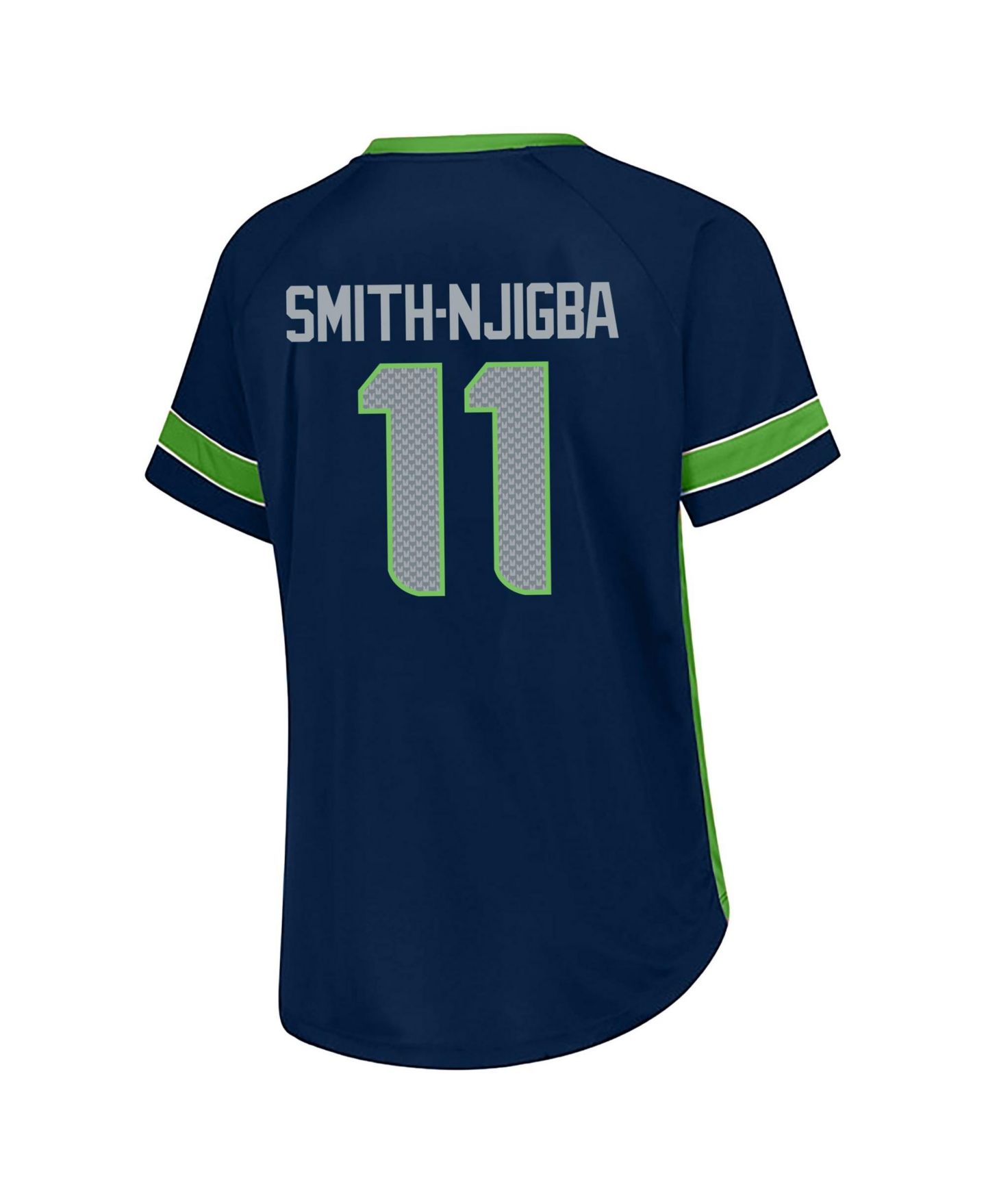 Женская футболка Fanatics Jaxon Smith-Njigba College Navy Seattle Seahawks Plus Size Lace Bling Name & Number — фото 3