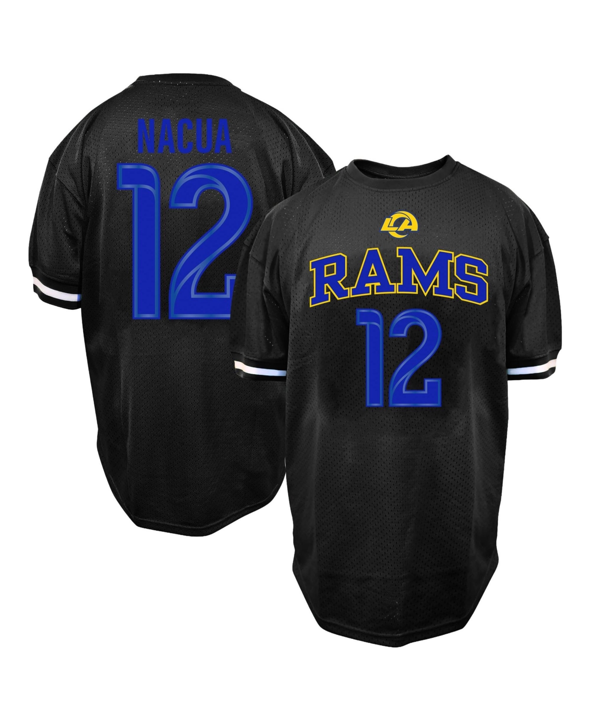 Fanatics Men's Puka Nacua Black Los Angeles Rams Big & Tall Mesh Name & Number T-Shirt - Black